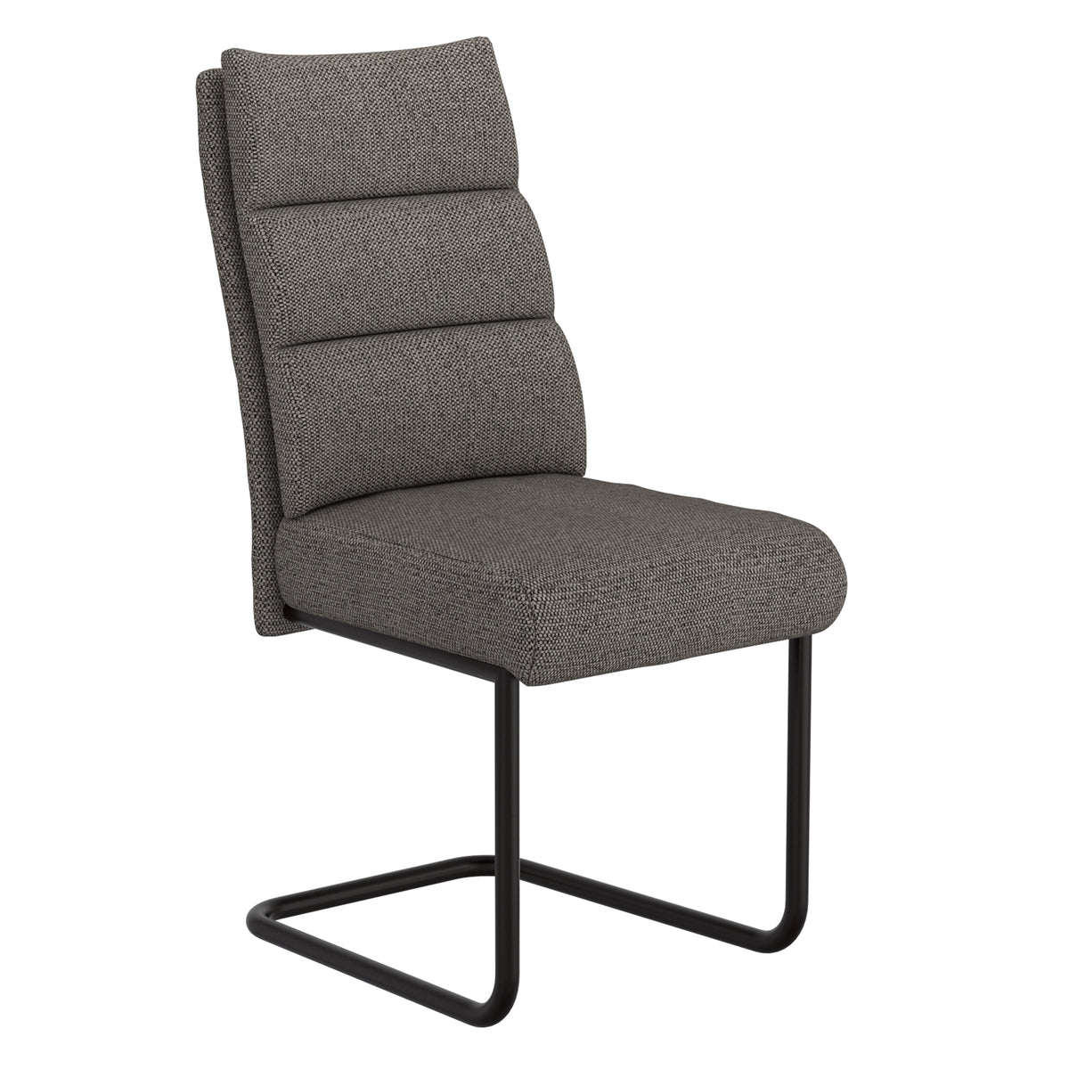 Brodi Dining Chair - Charcoal Textured Fabric High Back (Set of 2)-Dining Chair-DECOROLALA