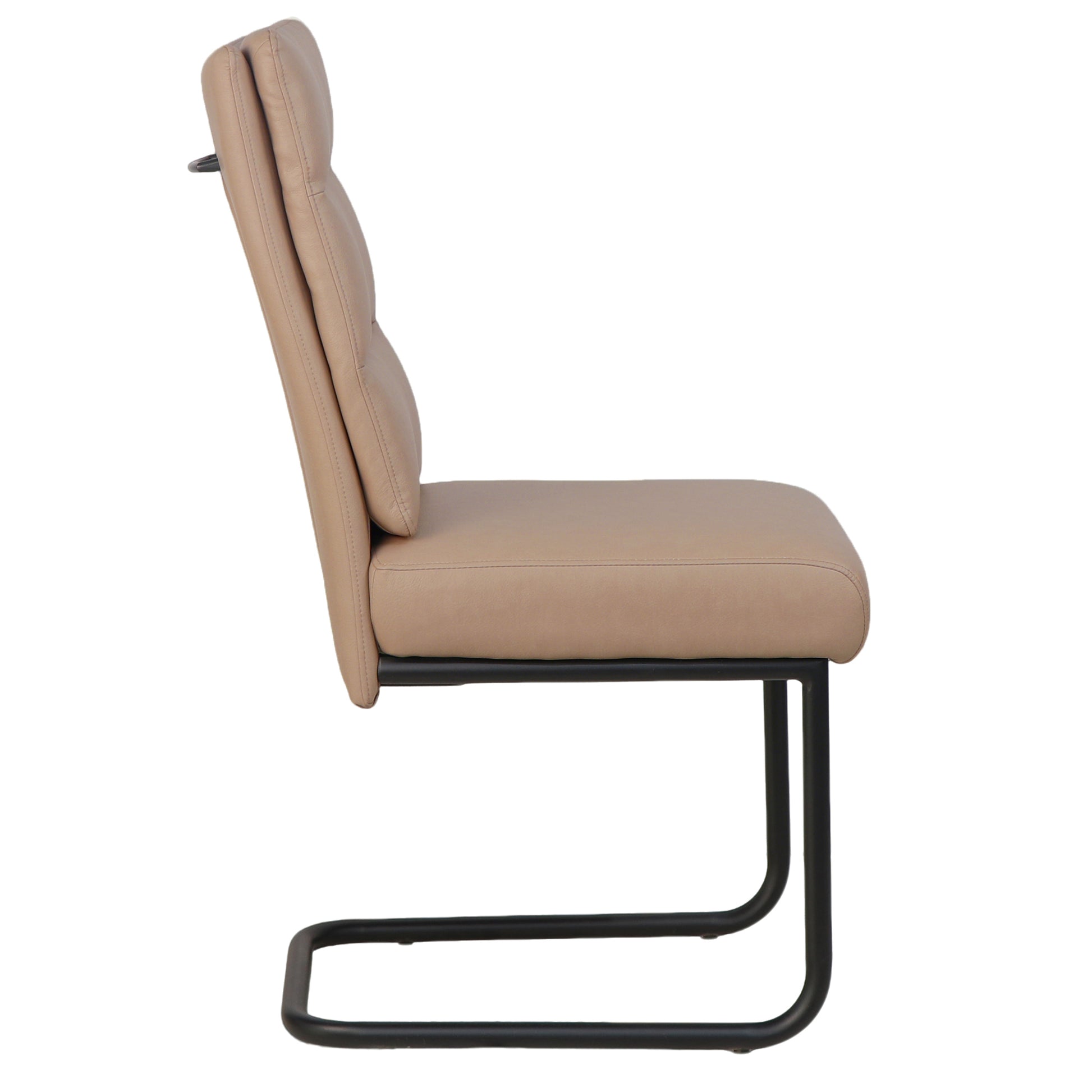 Brodi Dining Chair - Mushroom Textured Faux Leather-DECOROLALA