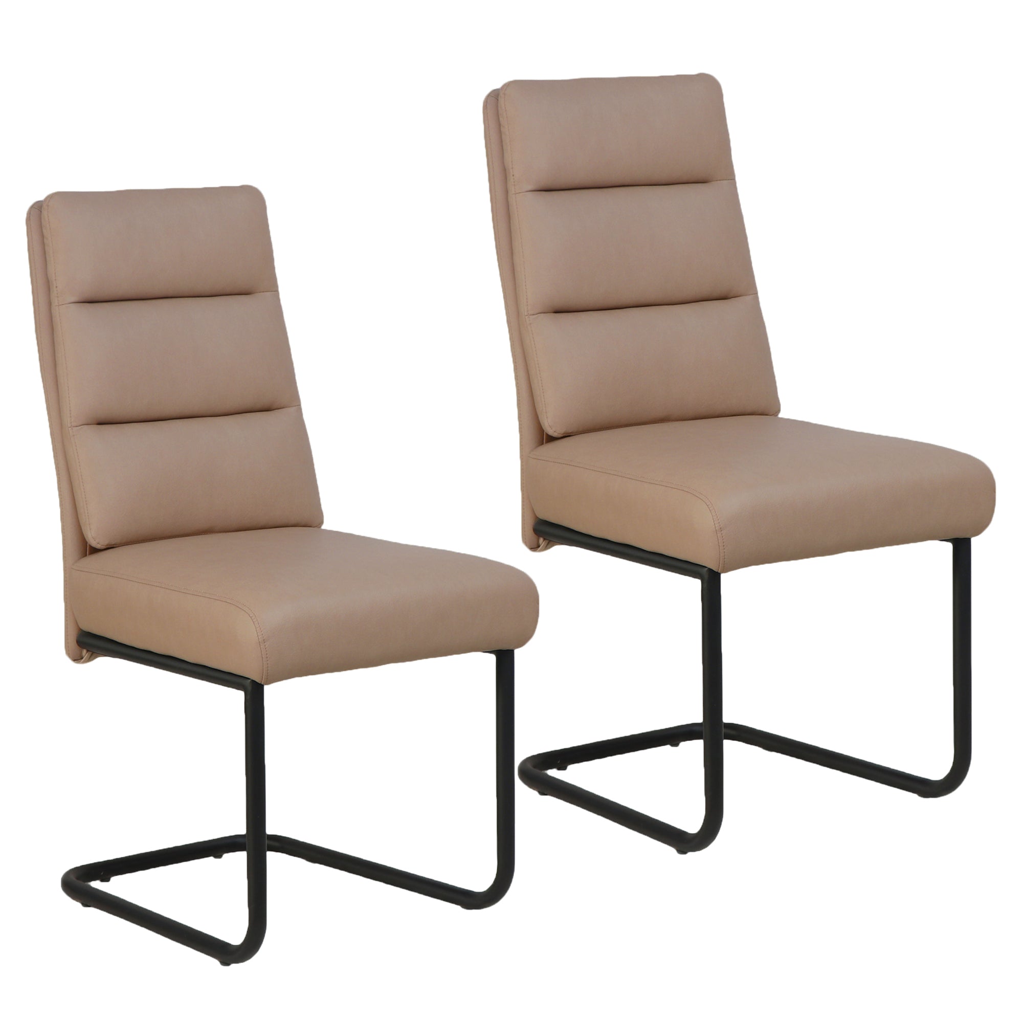 Brodi Dining Chair - Mushroom Textured Faux Leather-DECOROLALA
