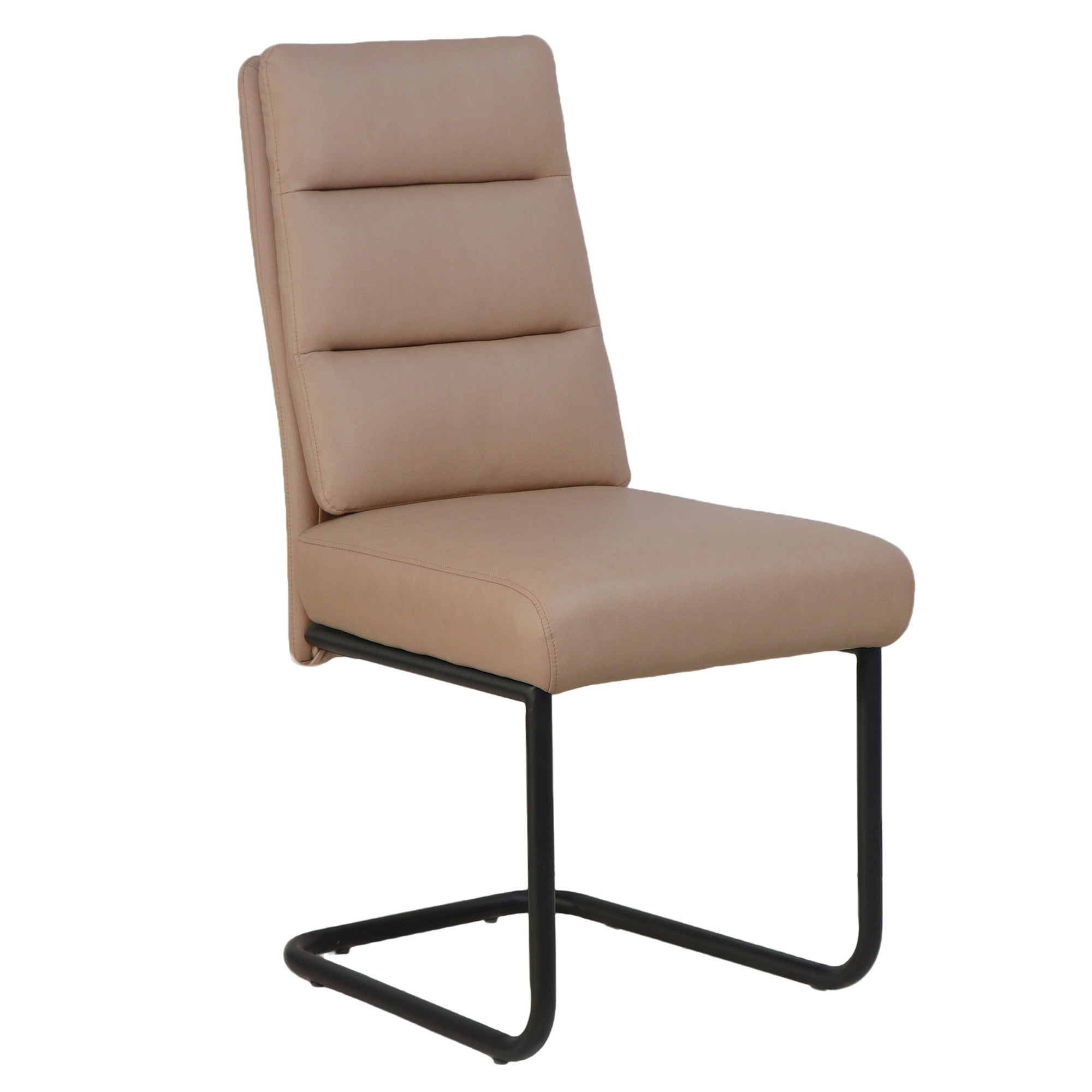 Brodi Dining Chair - Mushroom Textured Faux Leather-DECOROLALA