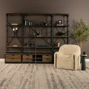 Brodie III 32L x 22W x 94H Medium Brown Wood Accent Four Shelf Shelving Unit-Shelving-DECOROLALA