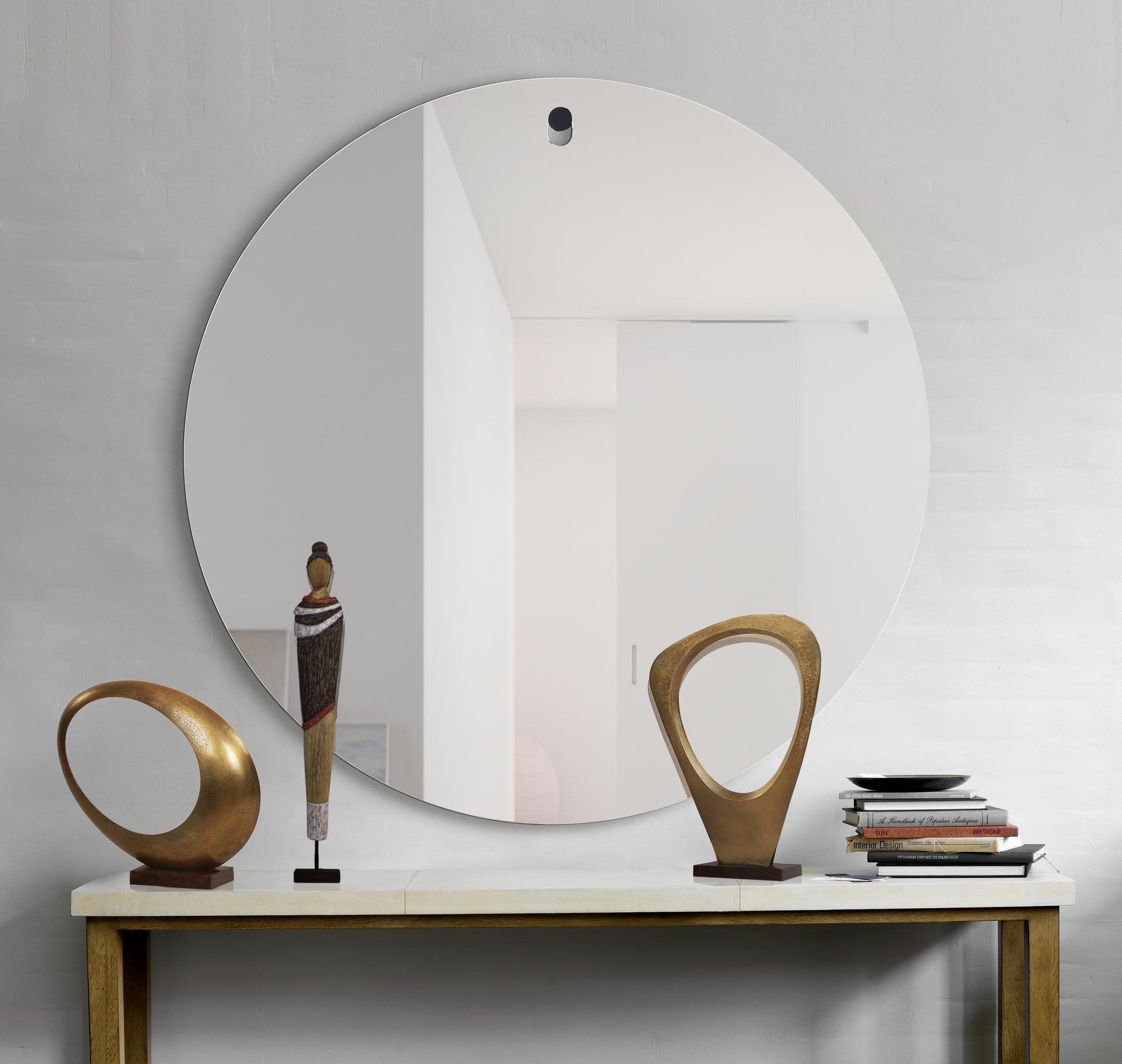 Brody 48" Tall Round Wall Mirror-Mirror-DECOROLALA