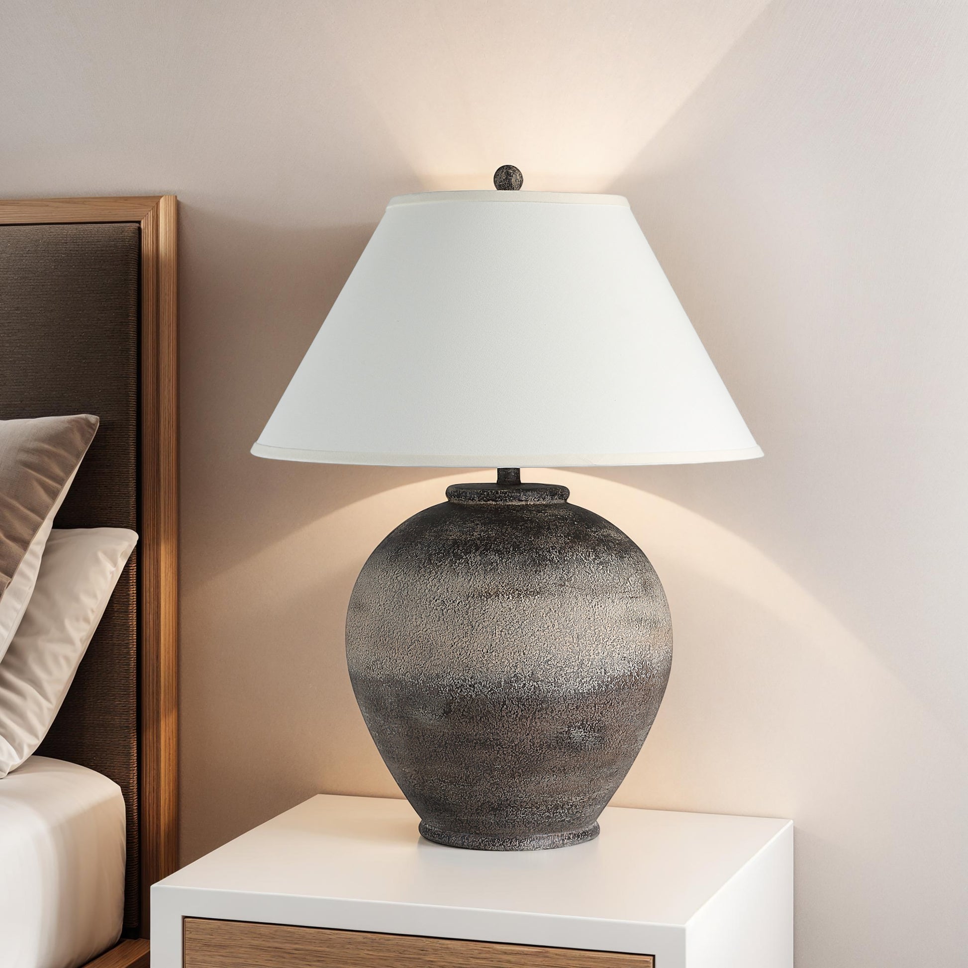 Bronce 29" Table Lamp with 3-Way Switch, Brown-Table Lamp-DECOROLALA