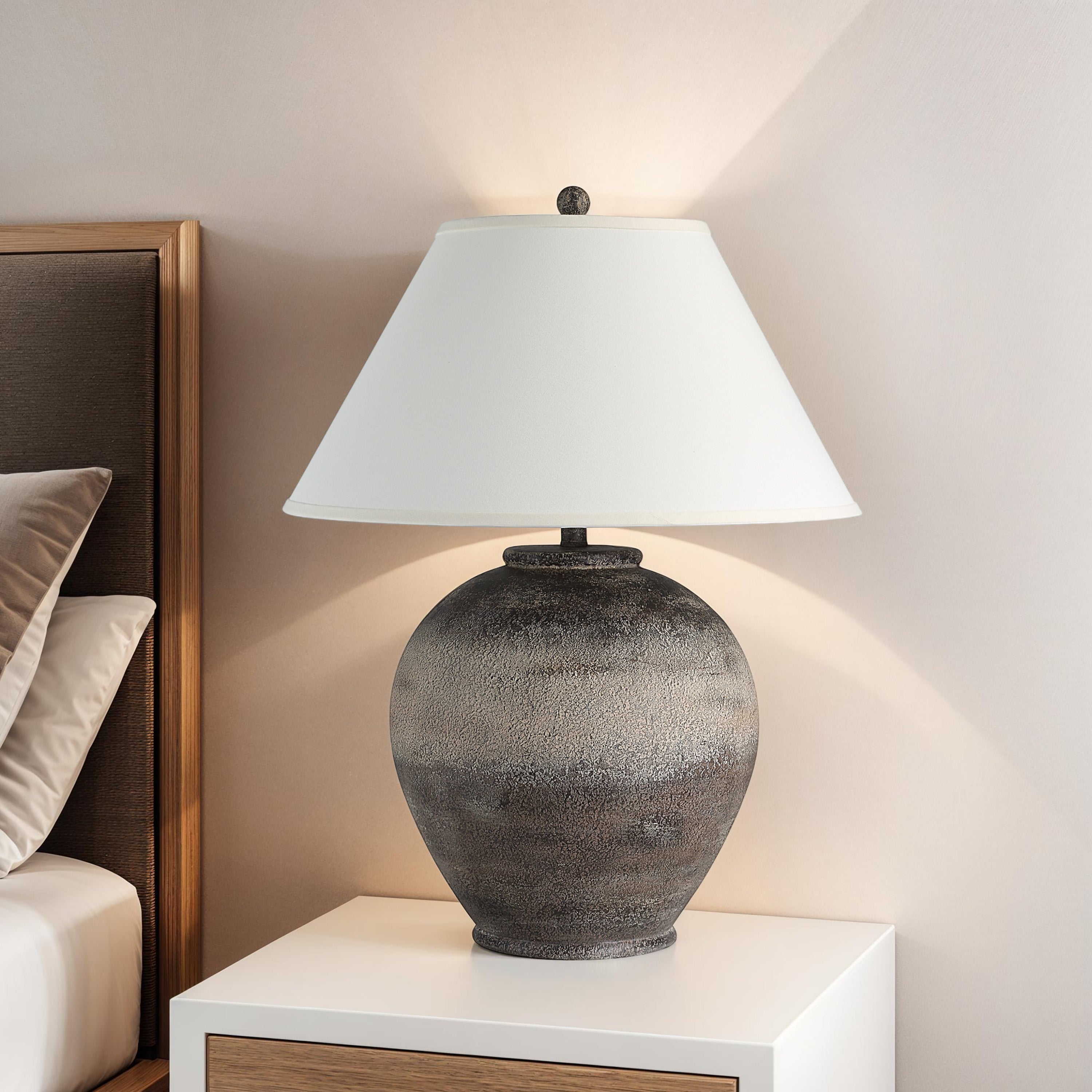 Bronce 29" Table Lamp with 3-Way Switch, Brown-Table Lamp-DECOROLALA