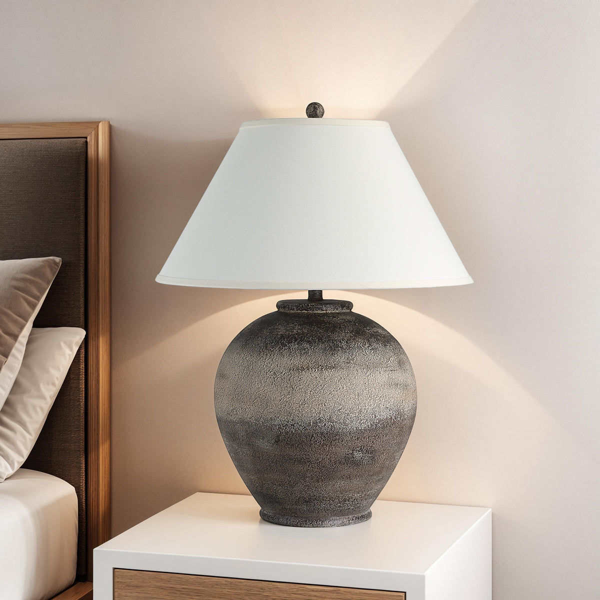 Bronce 29" Table Lamp with 3-Way Switch, Brown-Table Lamps-DECOROLALA