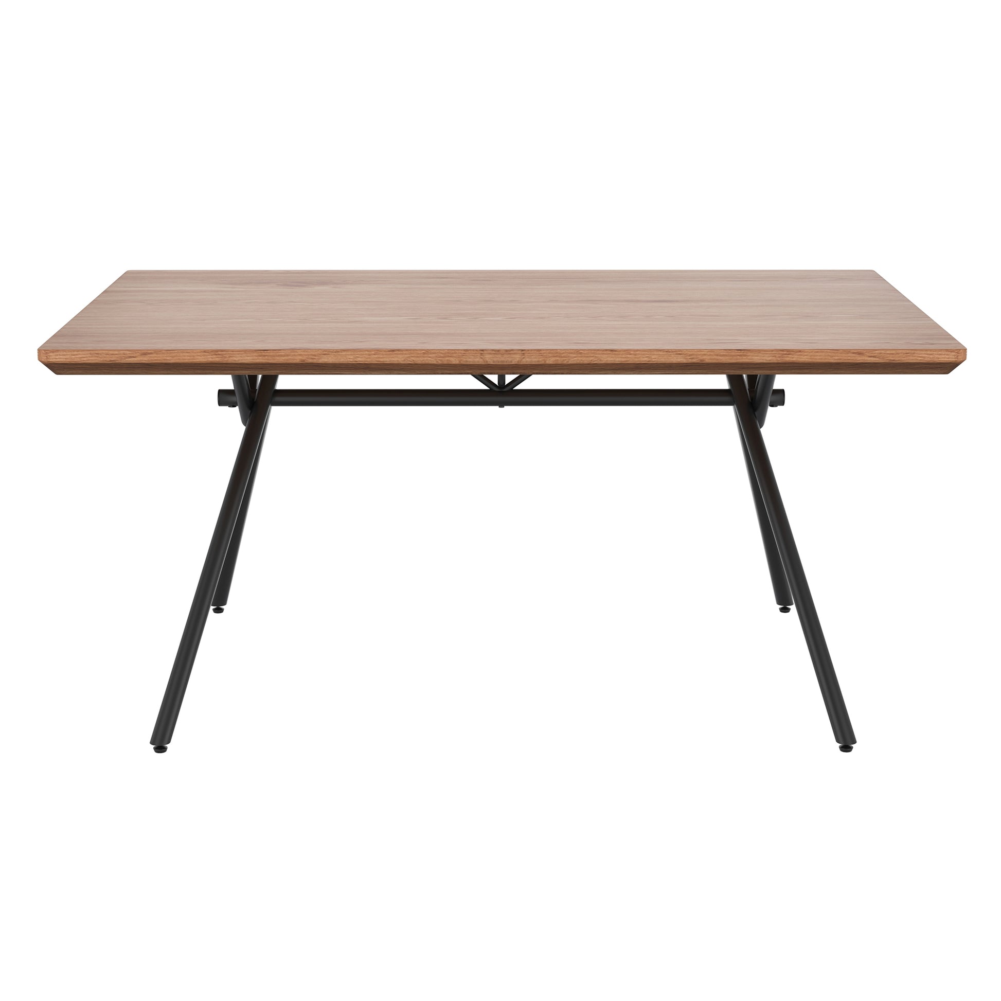 Bronx Dining Table - Natural Wood Grain with Black Metal Base-DECOROLALA