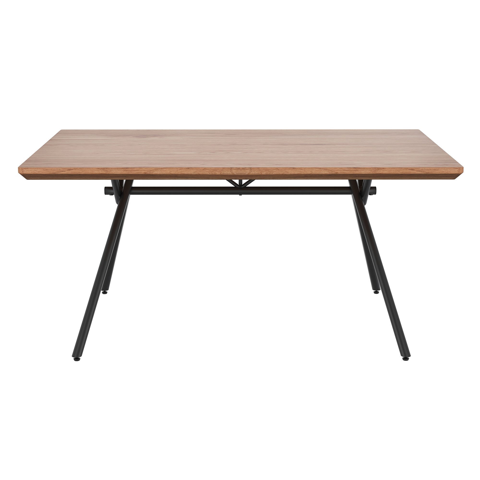 Bronx Dining Table - Natural Wood Grain with Black Metal Base-DECOROLALA