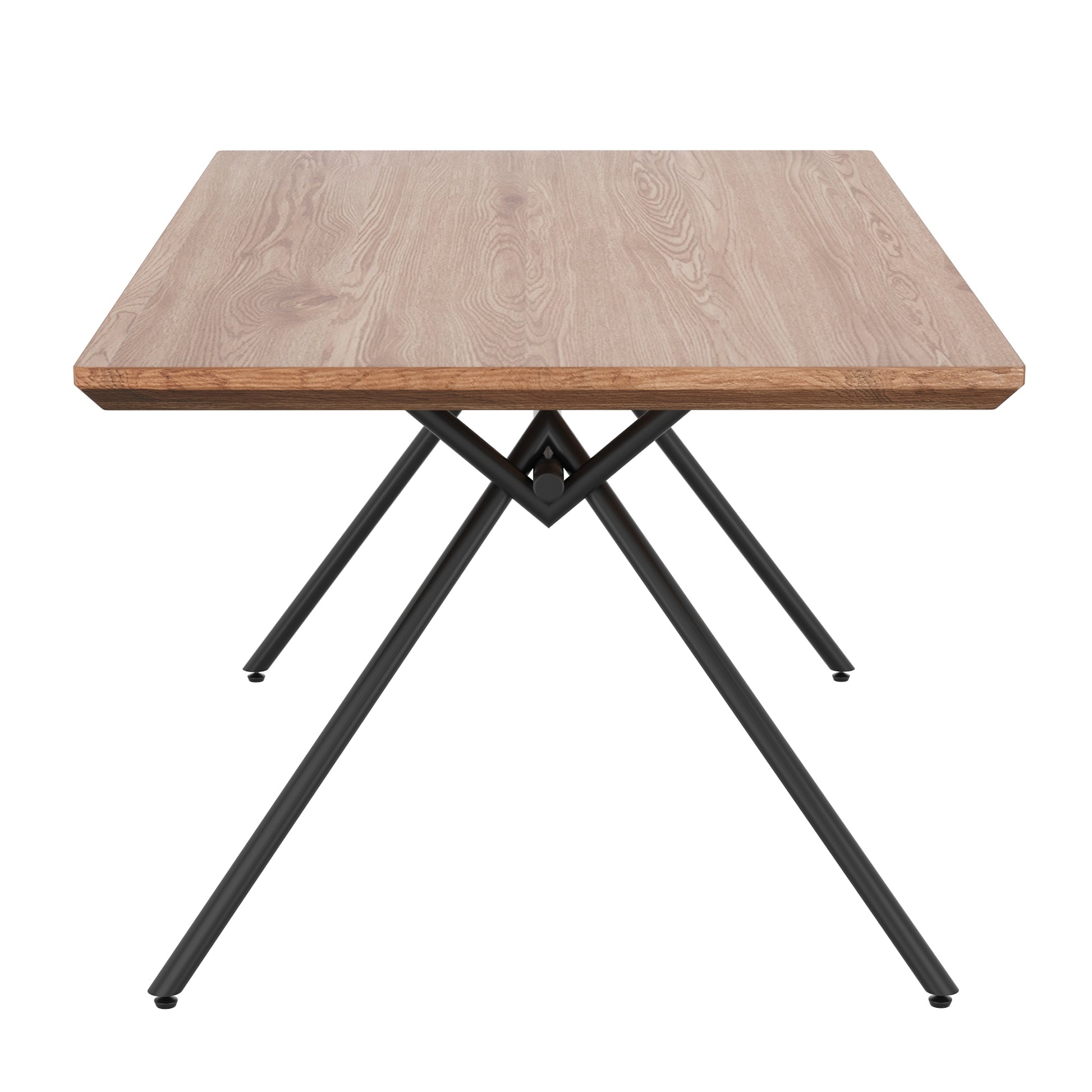 Bronx Dining Table - Natural Wood Grain with Black Metal Base-DECOROLALA