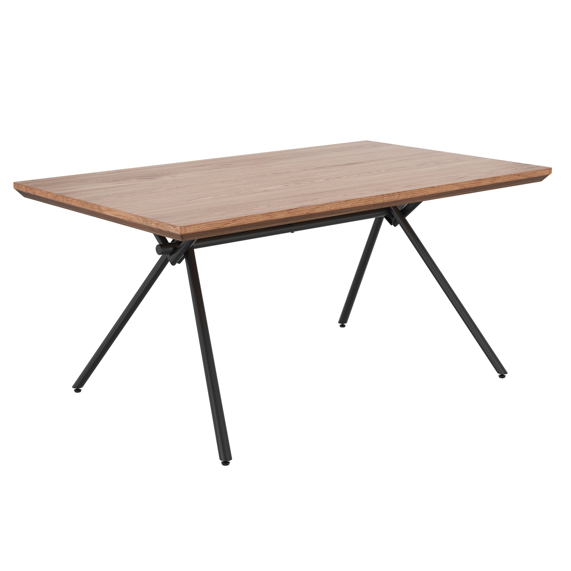 Bronx Dining Table - Natural Wood Grain with Black Metal Base-DECOROLALA