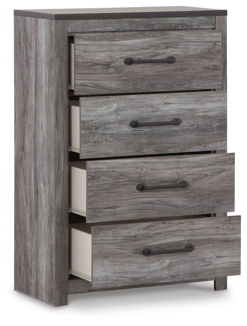 Bronyan Four Drawer Chest - Dark Gray-Accent Chests-DECOROLALA