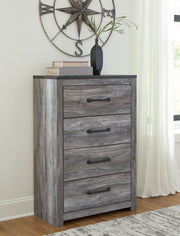Bronyan Four Drawer Chest - Dark Gray-Accent Chests-DECOROLALA