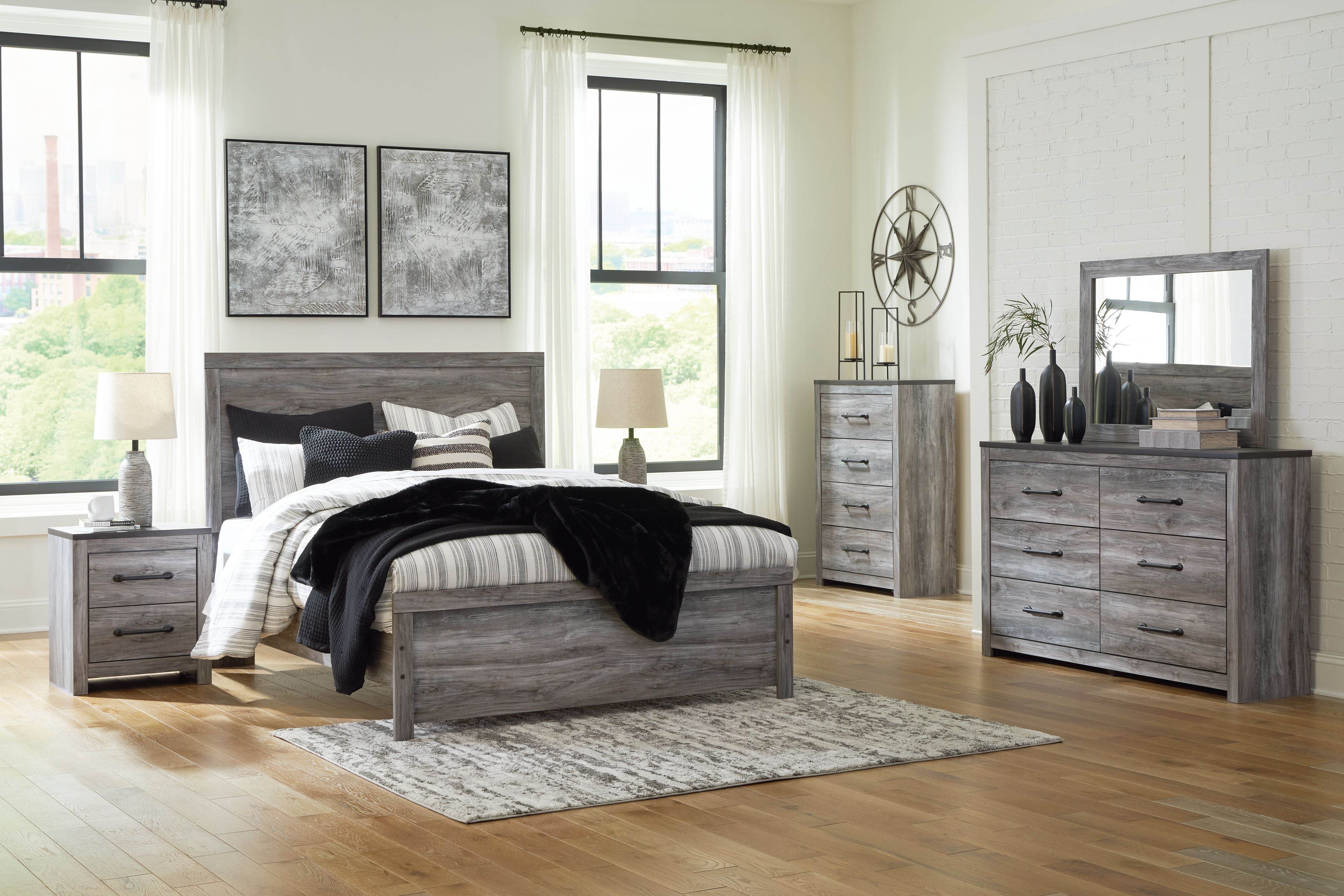Bronyan Queen Bedroom Set - 5 Pc Dark Gray-5 Piece Bedroom Sets-DECOROLALA