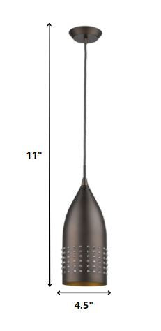 Bronze Hanging Light with Glass Studs-Chandeliers-DECOROLALA