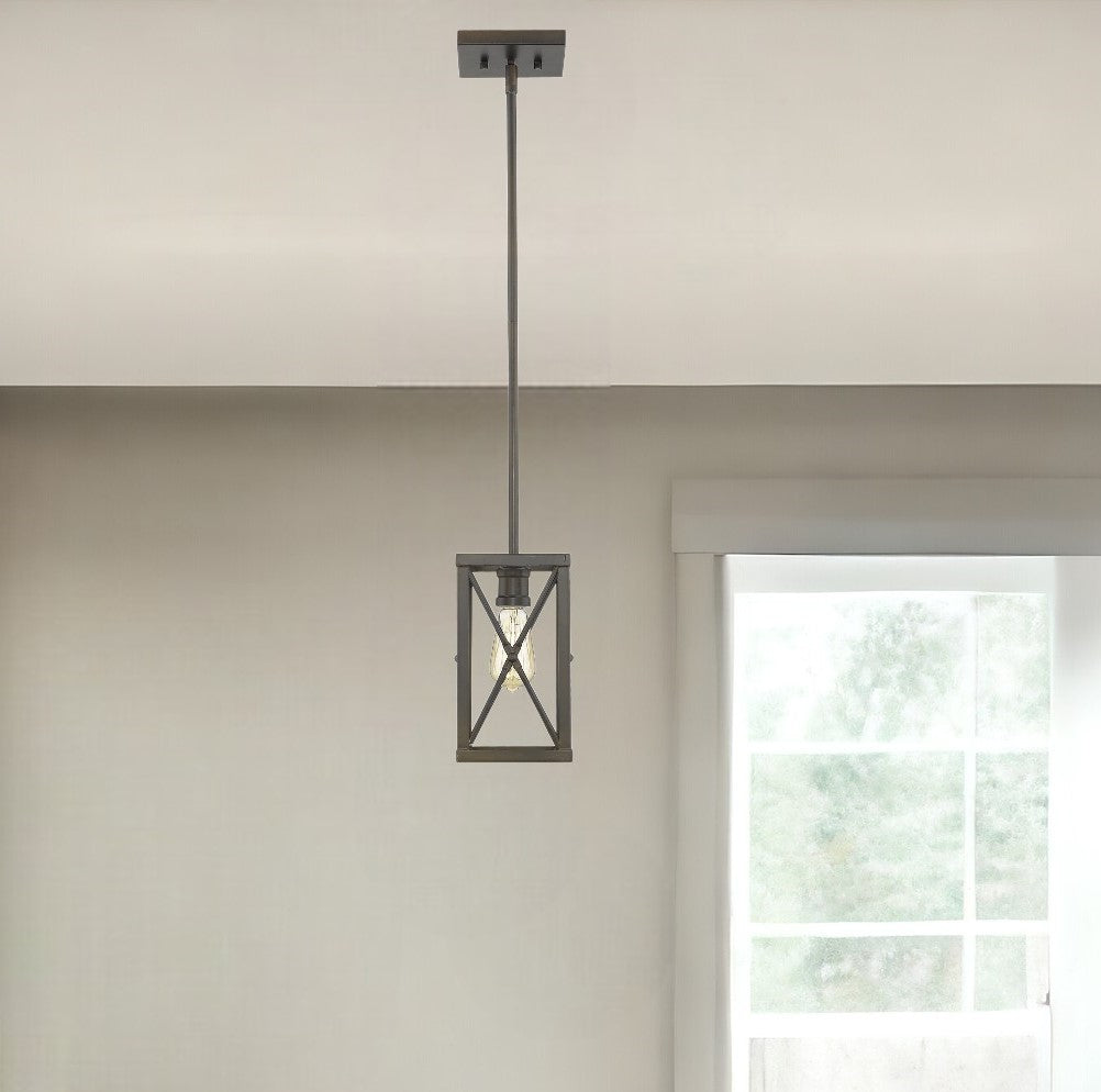 Bronze Metal Geometric Mini Pendant Hanging Light-Pendants-Hanging Lights-DECOROLALA