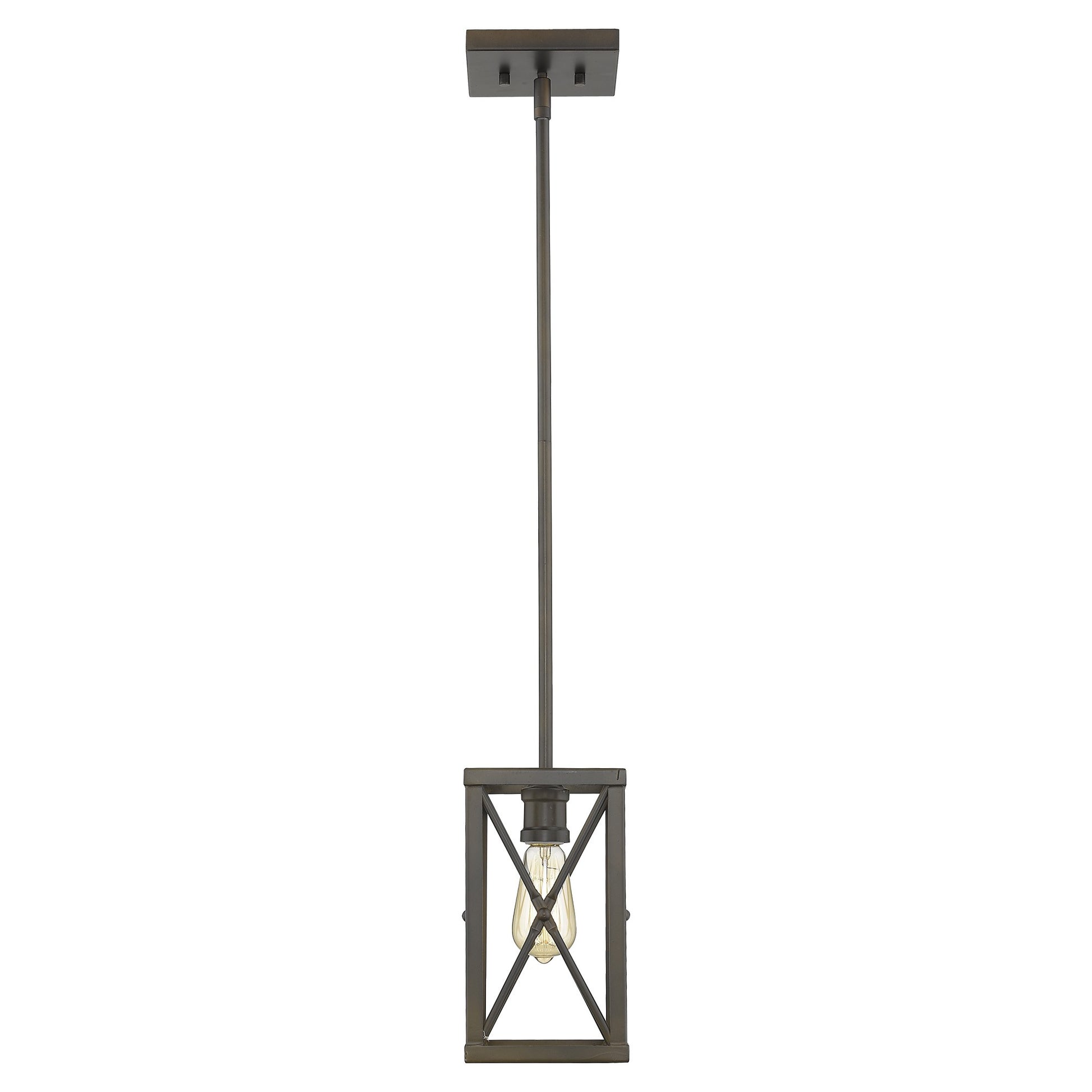 Bronze Metal Geometric Mini Pendant Hanging Light-Pendants-Hanging Lights-DECOROLALA