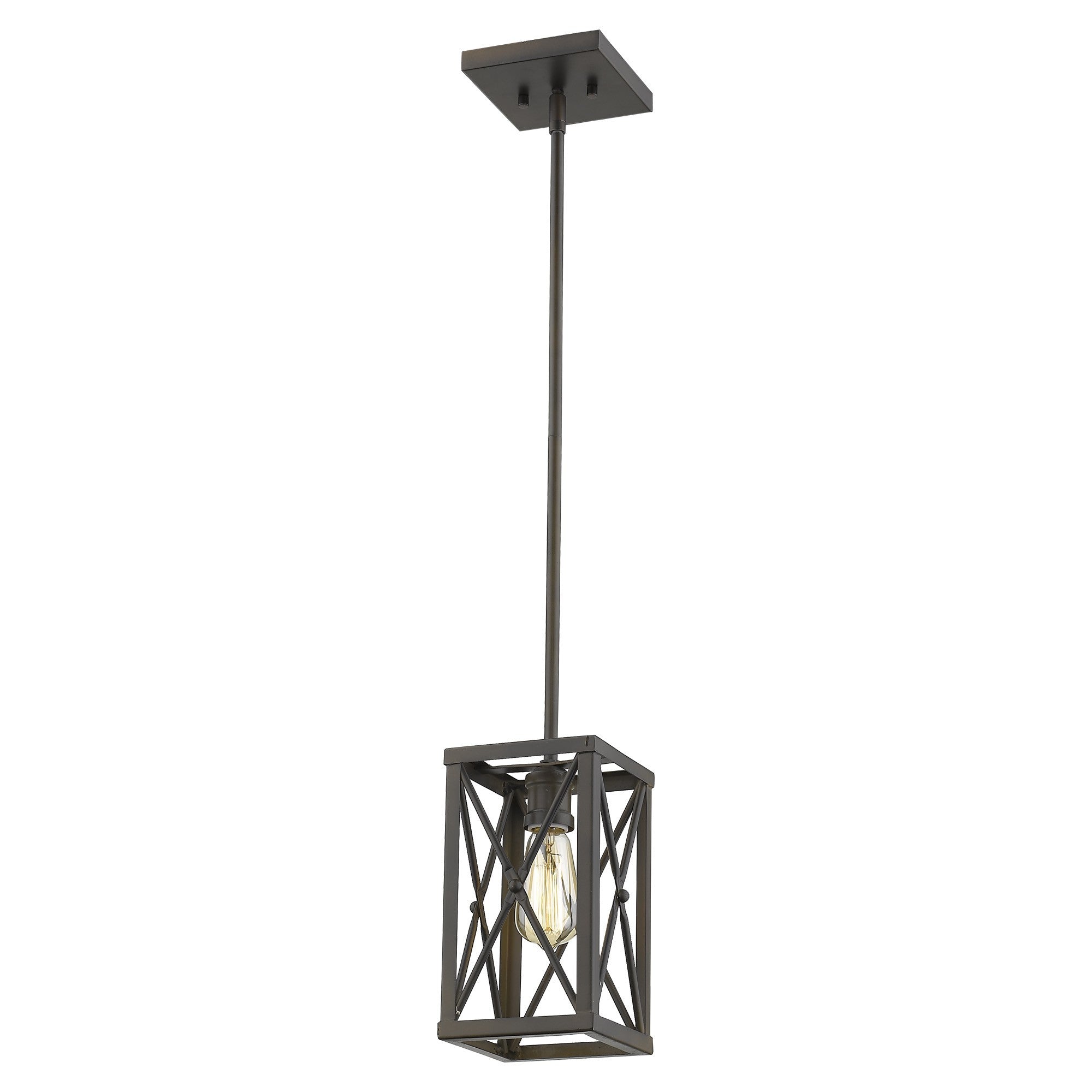 Bronze Metal Geometric Mini Pendant Hanging Light-Pendants-Hanging Lights-DECOROLALA