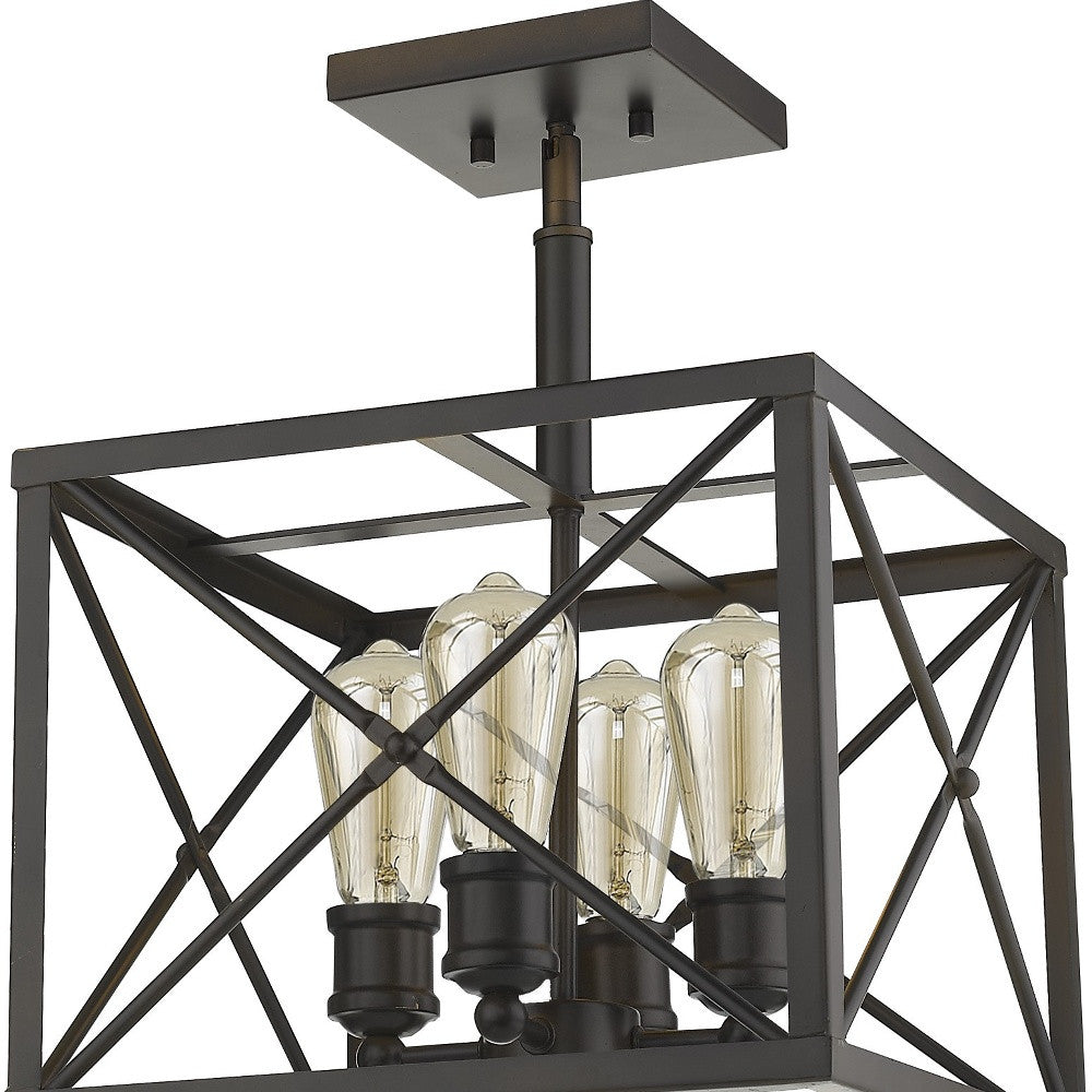 Brooklyn 4-Light Oil-Rubbed Bronze Convertible Pendant-Pendants-Hanging Lights-DECOROLALA