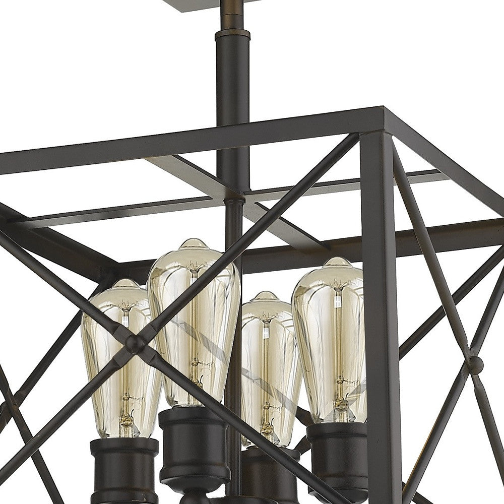 Brooklyn 4-Light Oil-Rubbed Bronze Convertible Pendant-Pendants-Hanging Lights-DECOROLALA