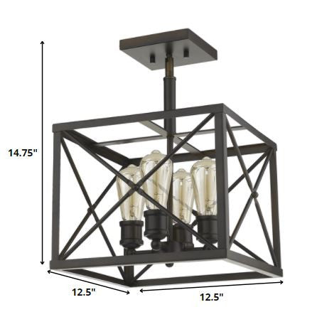 Brooklyn 4-Light Oil-Rubbed Bronze Convertible Pendant-Pendants-Hanging Lights-DECOROLALA