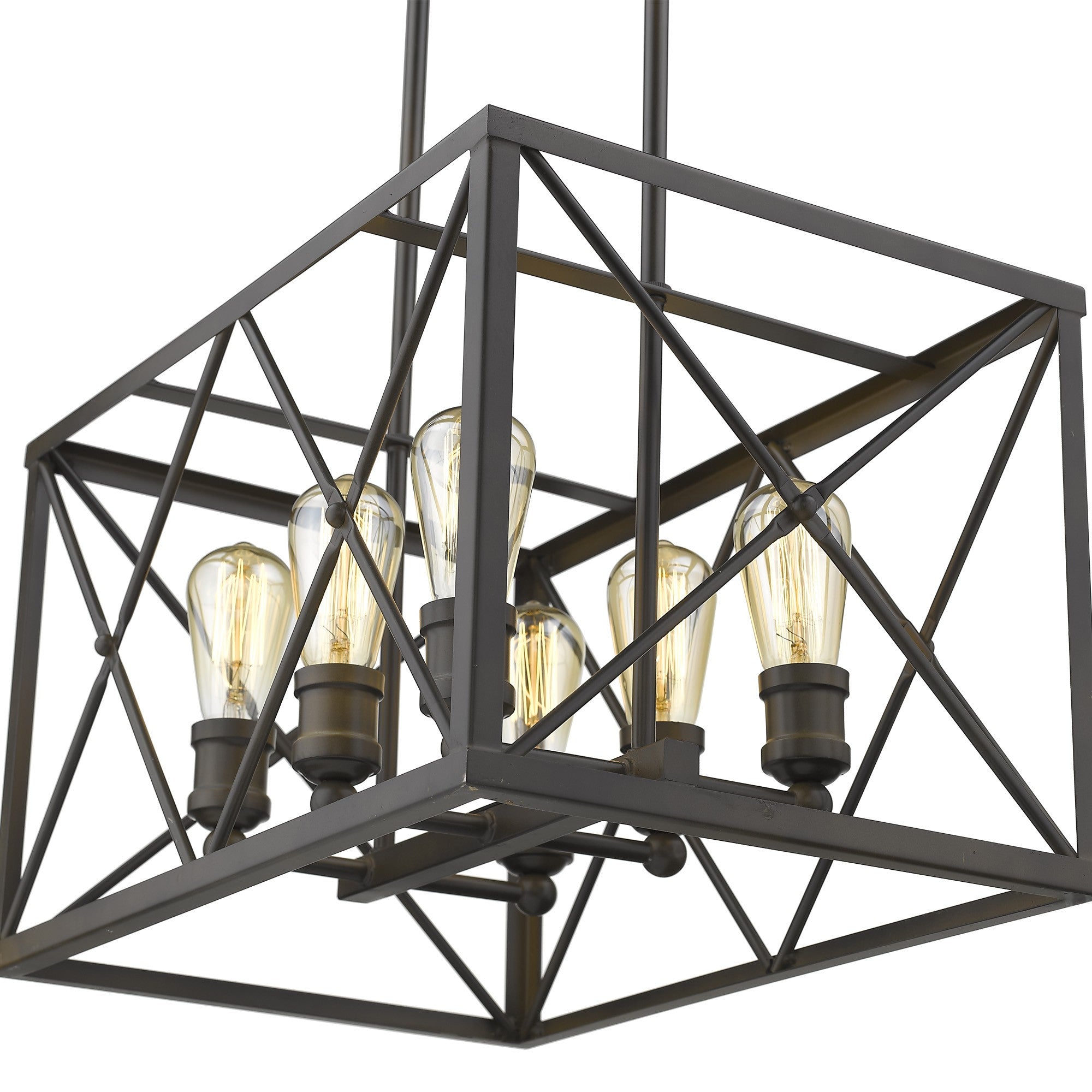 Brooklyn 6-Light Oil-Rubbed Bronze Pendant-Pendants-Hanging Lights-DECOROLALA