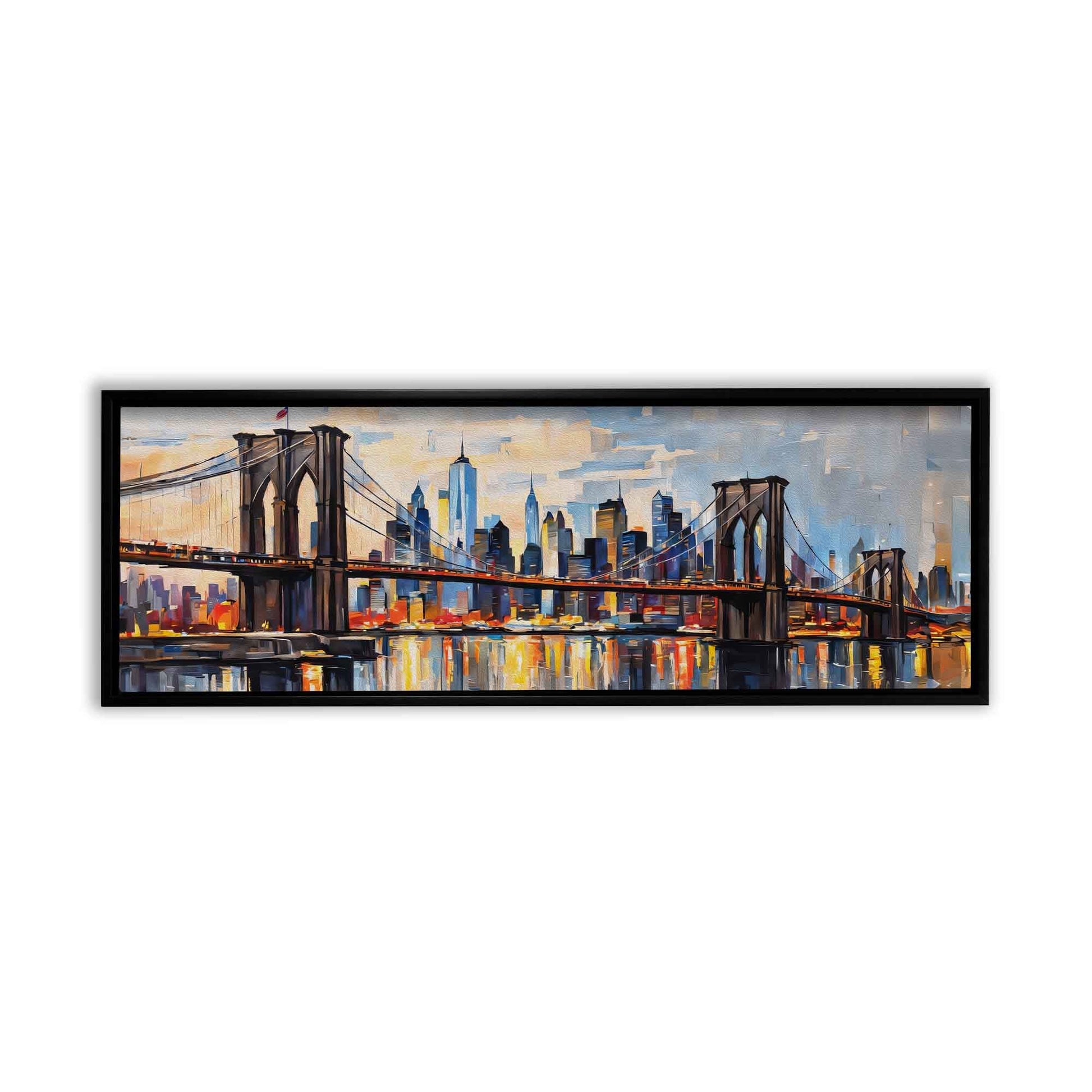 Brooklyn Bridge Palette Knife Canvas Print 72x24-Canvas Print-DECOROLALA