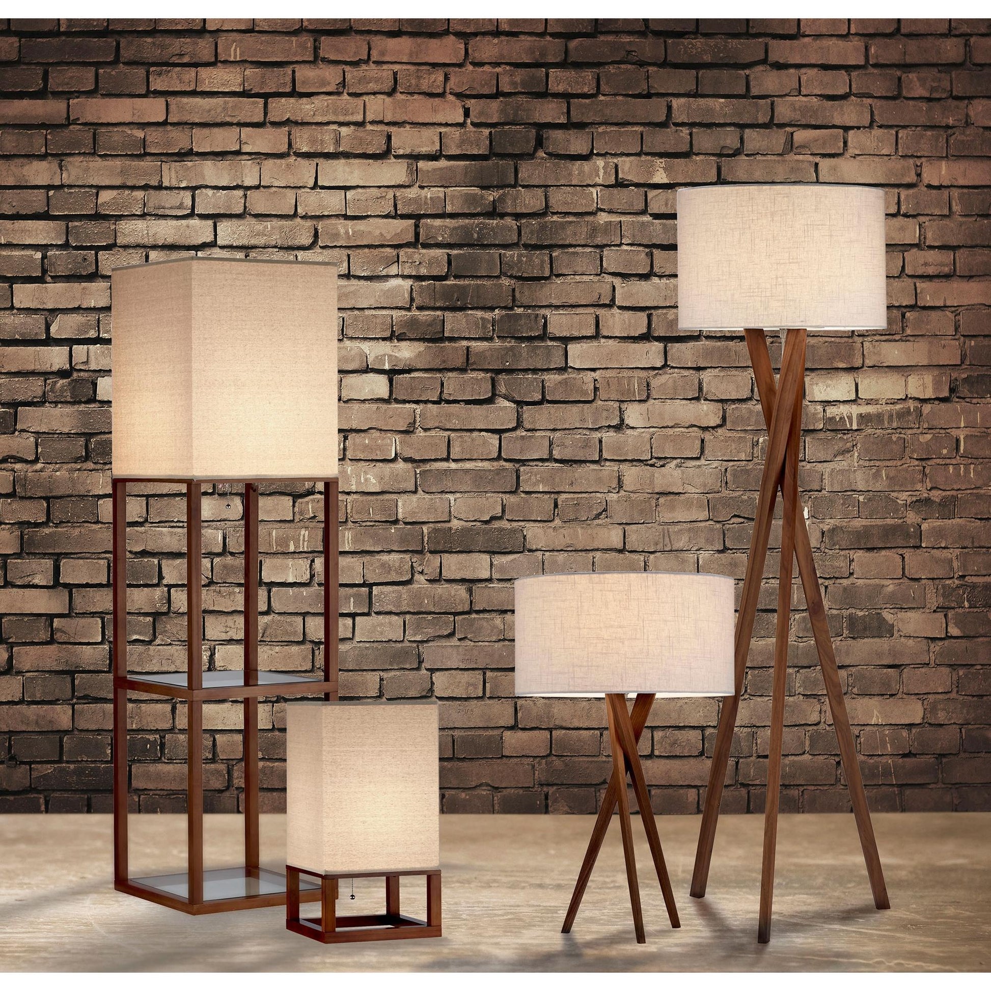 Brooklyn Floor Lamp - Tripod Base 63" Walnut-Lighting-DECOROLALA