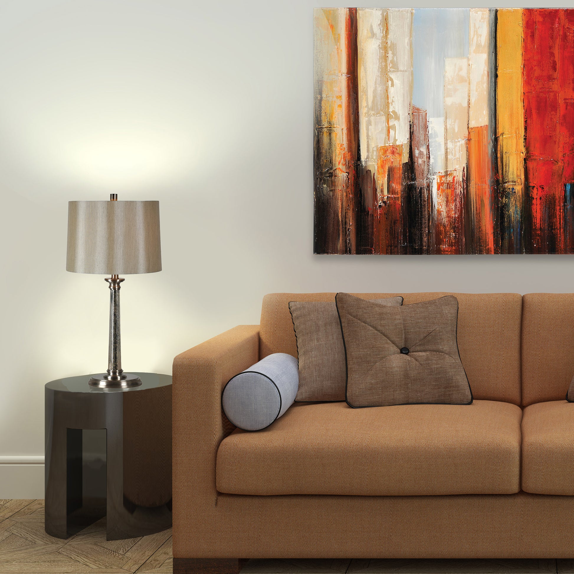 Brooks 29.25" Length Table Lamp, Satin Nickel-Table Lamp-DECOROLALA