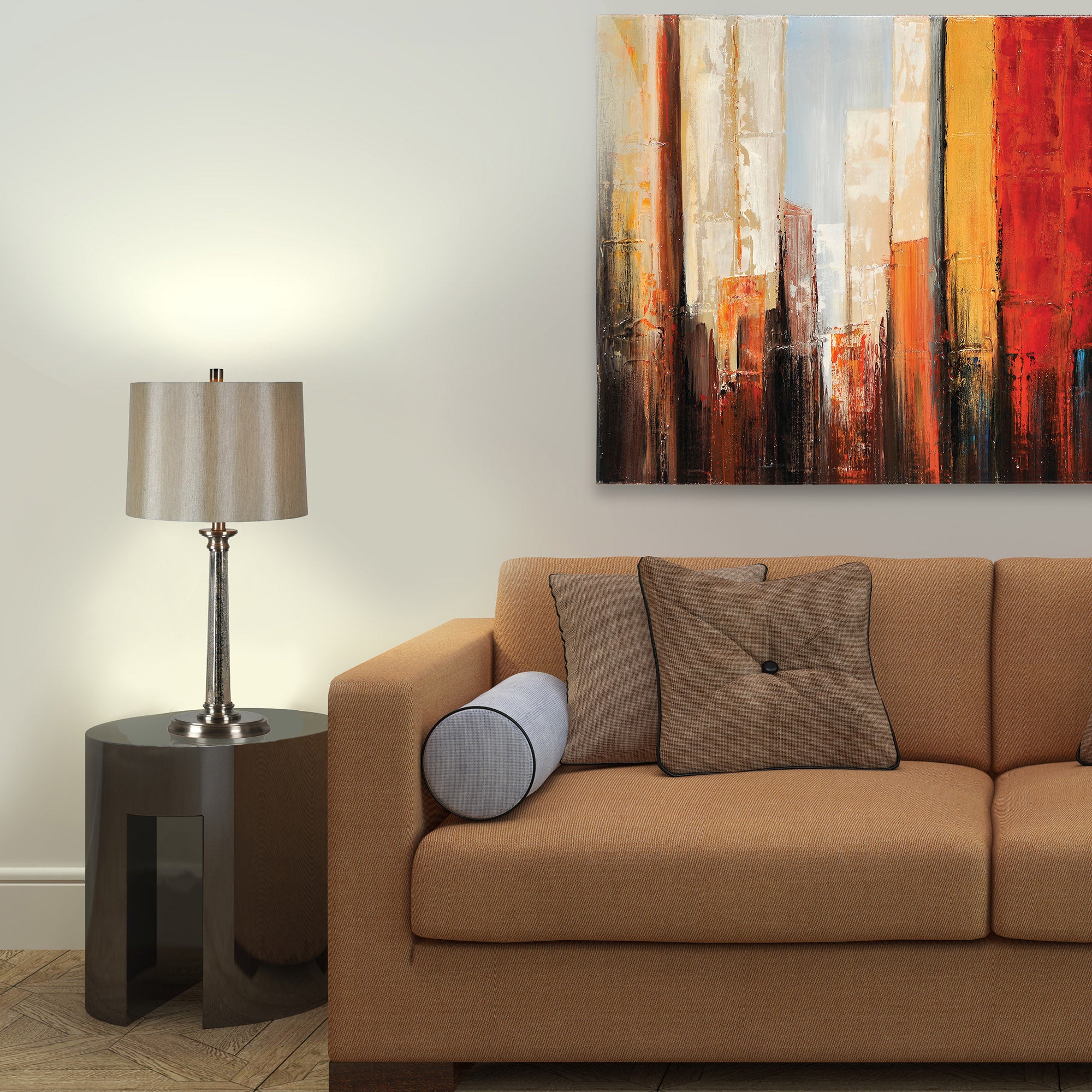 Brooks 29.25" Length Table Lamp, Satin Nickel-Table Lamp-DECOROLALA