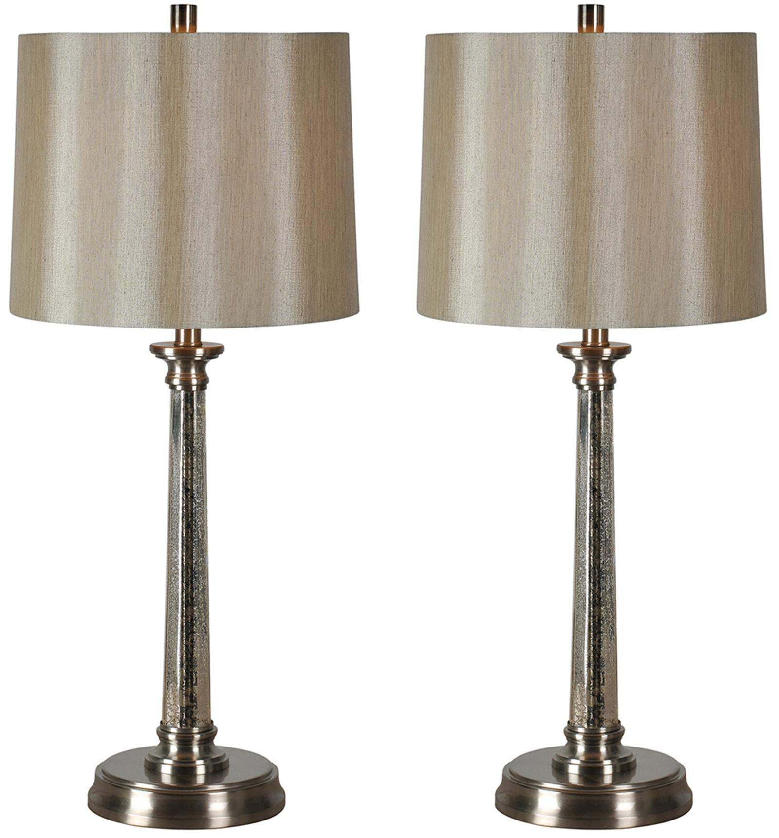Brooks 29.25" Table Lamp Set of 2, Satin Nickel-Table Lamp-DECOROLALA
