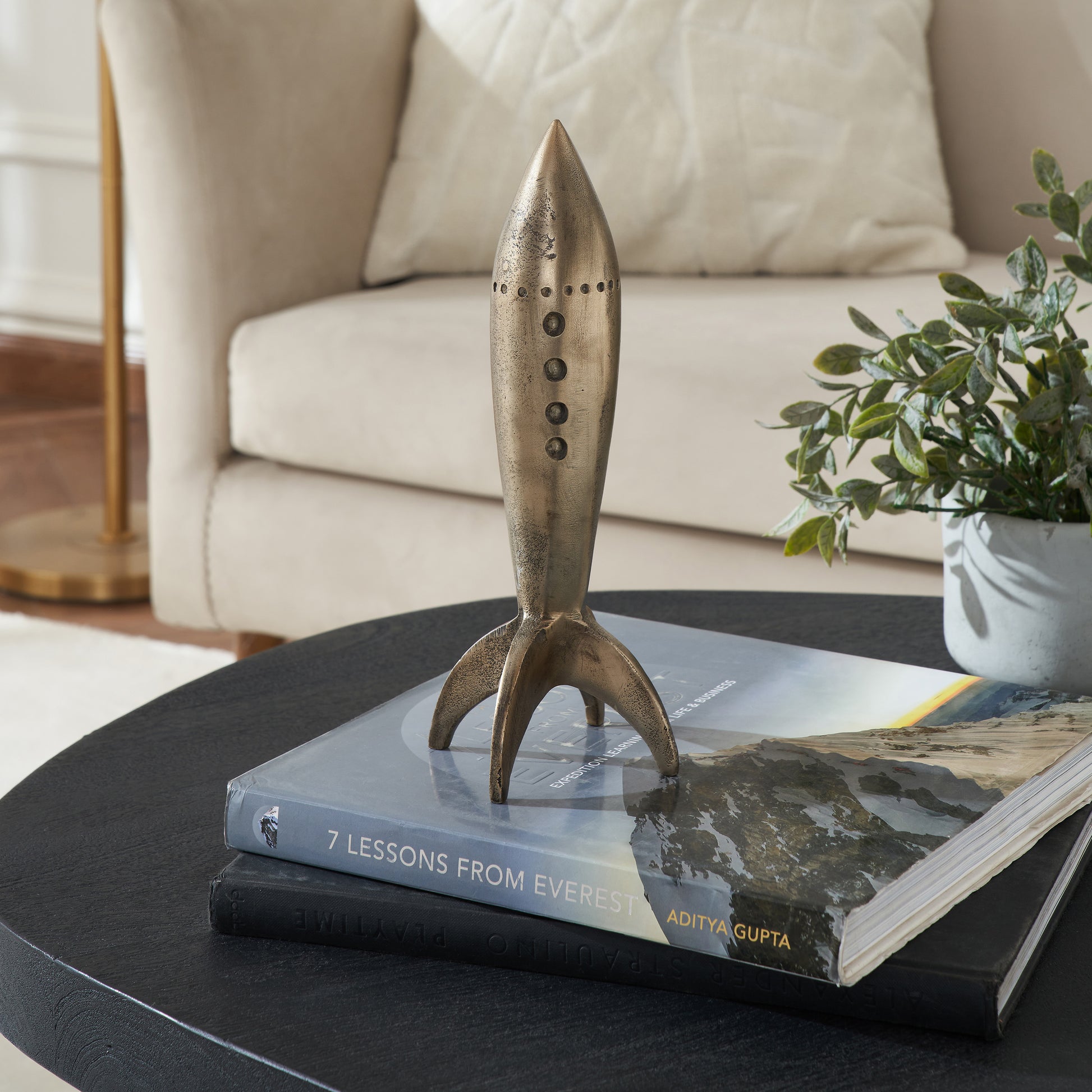 Brooks Indoor Cast Aluminum Statue, Antique Brass-Statue-DECOROLALA