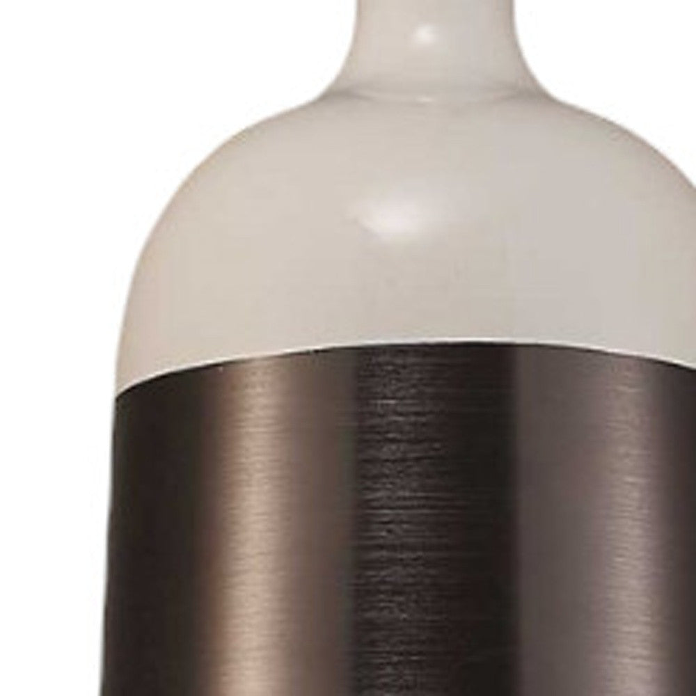 Brown And White Cylinder Metal Ceiling Light With Brown Shades-Pendants-Hanging Lights-DECOROLALA