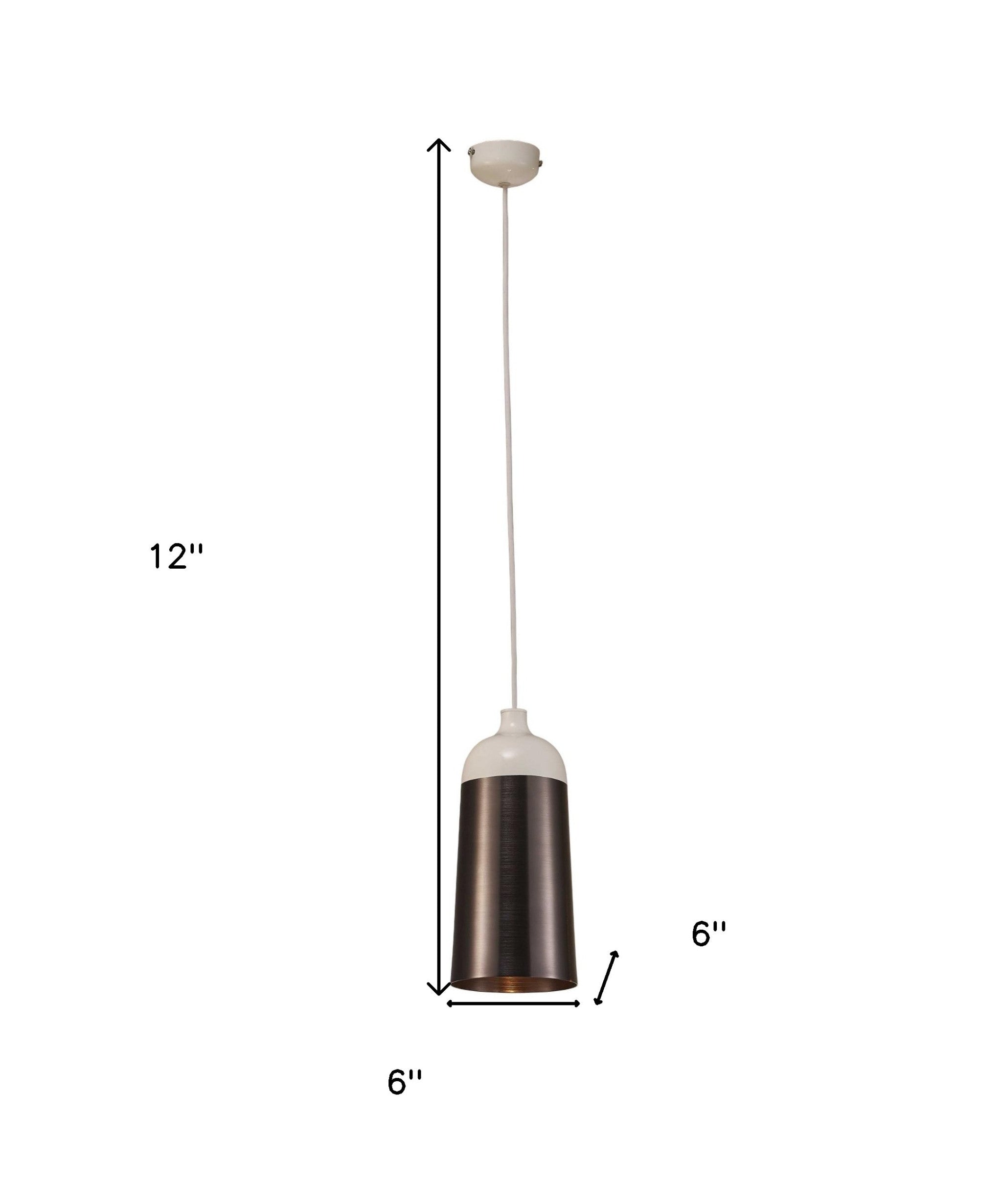 Brown And White Cylinder Metal Ceiling Light With Brown Shades-Pendants-Hanging Lights-DECOROLALA