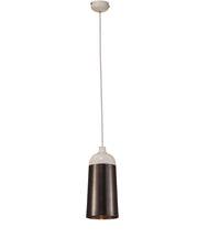 Brown And White Cylinder Metal Ceiling Light With Brown Shades-Pendants-Hanging Lights-DECOROLALA