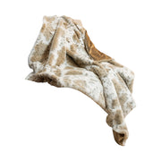 Brown And White Faux Fur Ombre Plush Throw-Throws & Blankets-DECOROLALA