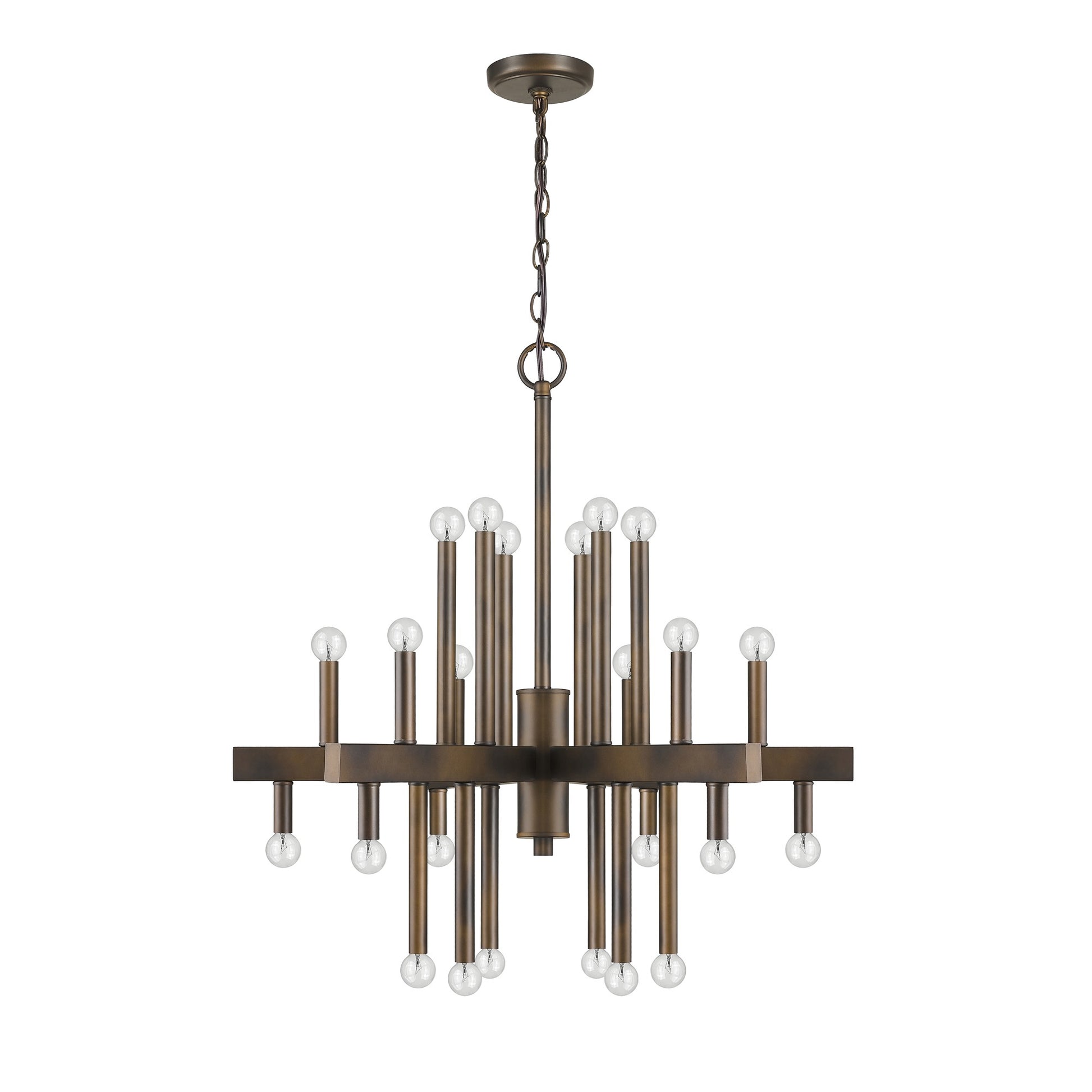 Brown Candle Style Multi Light Metal Dimmable Chandelier-Chandeliers-DECOROLALA
