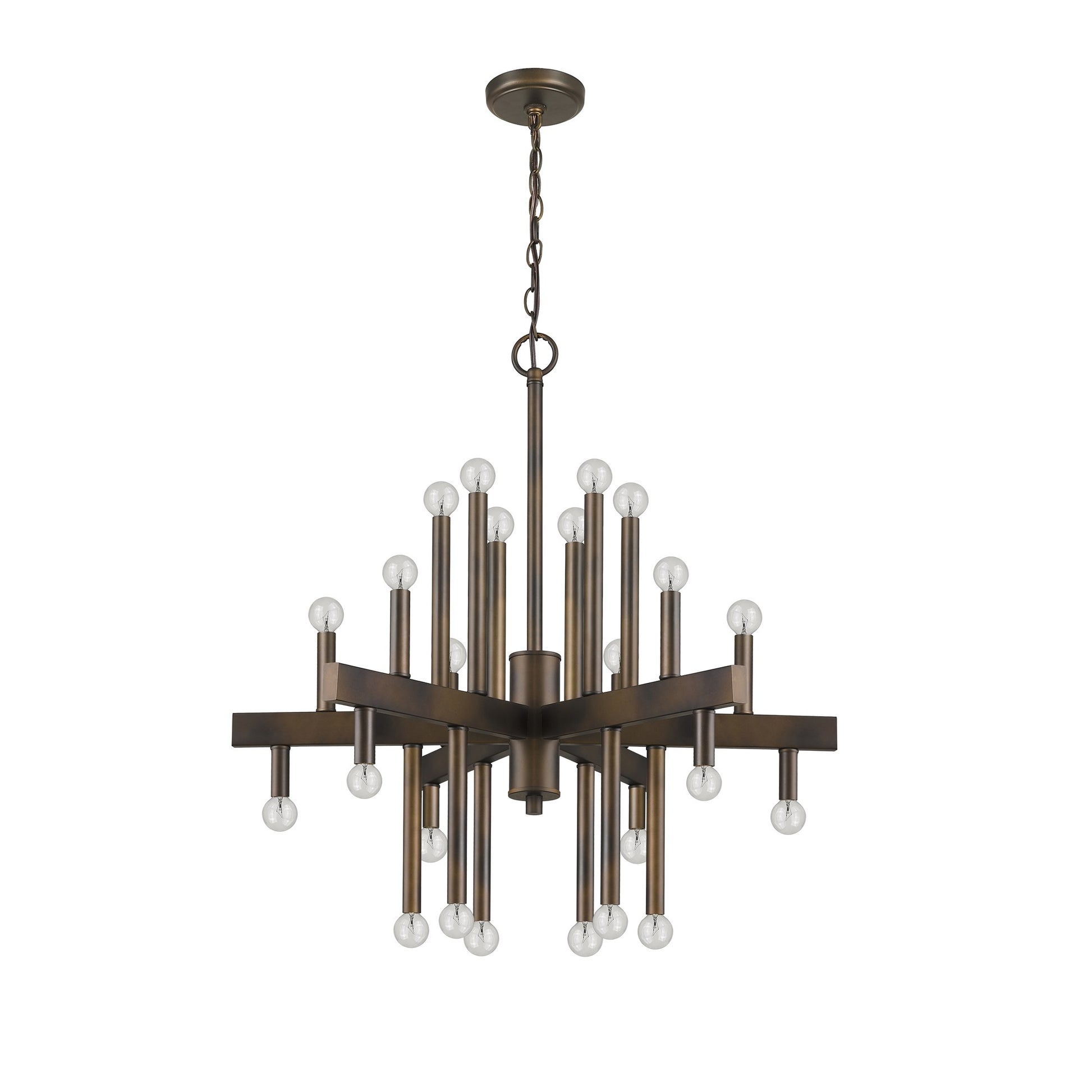 Brown Candle Style Multi Light Metal Dimmable Chandelier-Chandeliers-DECOROLALA