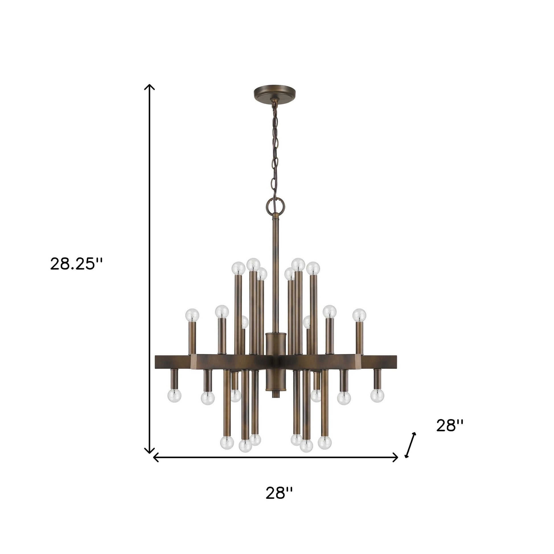 Brown Candle Style Multi Light Metal Dimmable Chandelier-Chandeliers-DECOROLALA