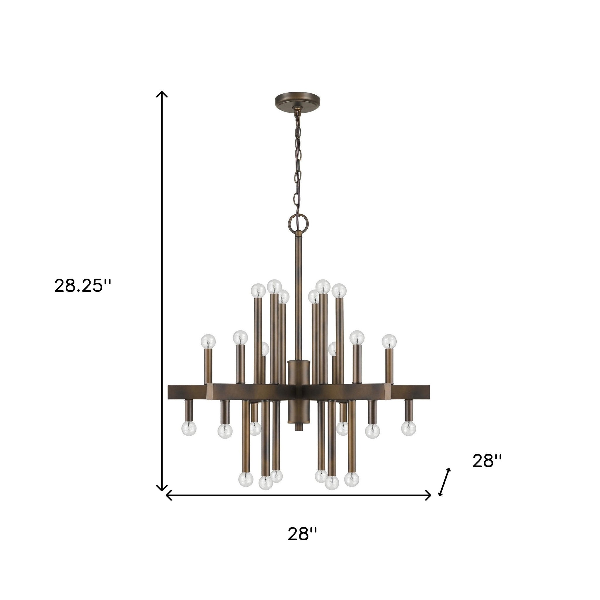 Brown Candle Style Multi Light Metal Dimmable Chandelier-Chandeliers-DECOROLALA