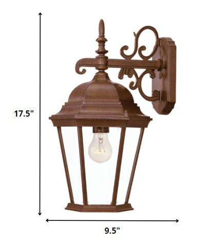 Brown Domed Hanging Lantern Wall Light-Outdoor Lighting-DECOROLALA