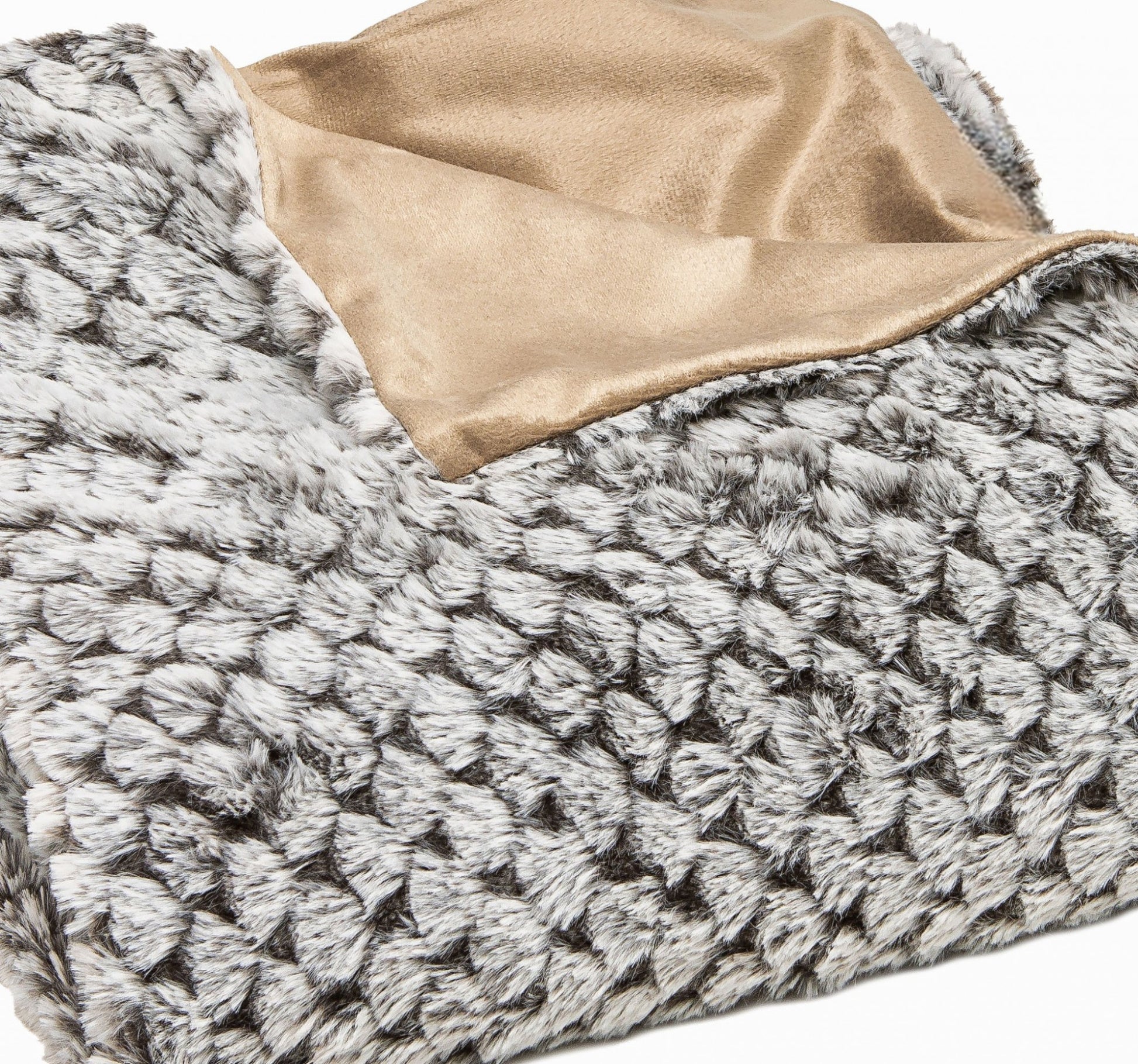 Brown Faux Fur Ombre Plush Throw-Throws & Blankets-DECOROLALA