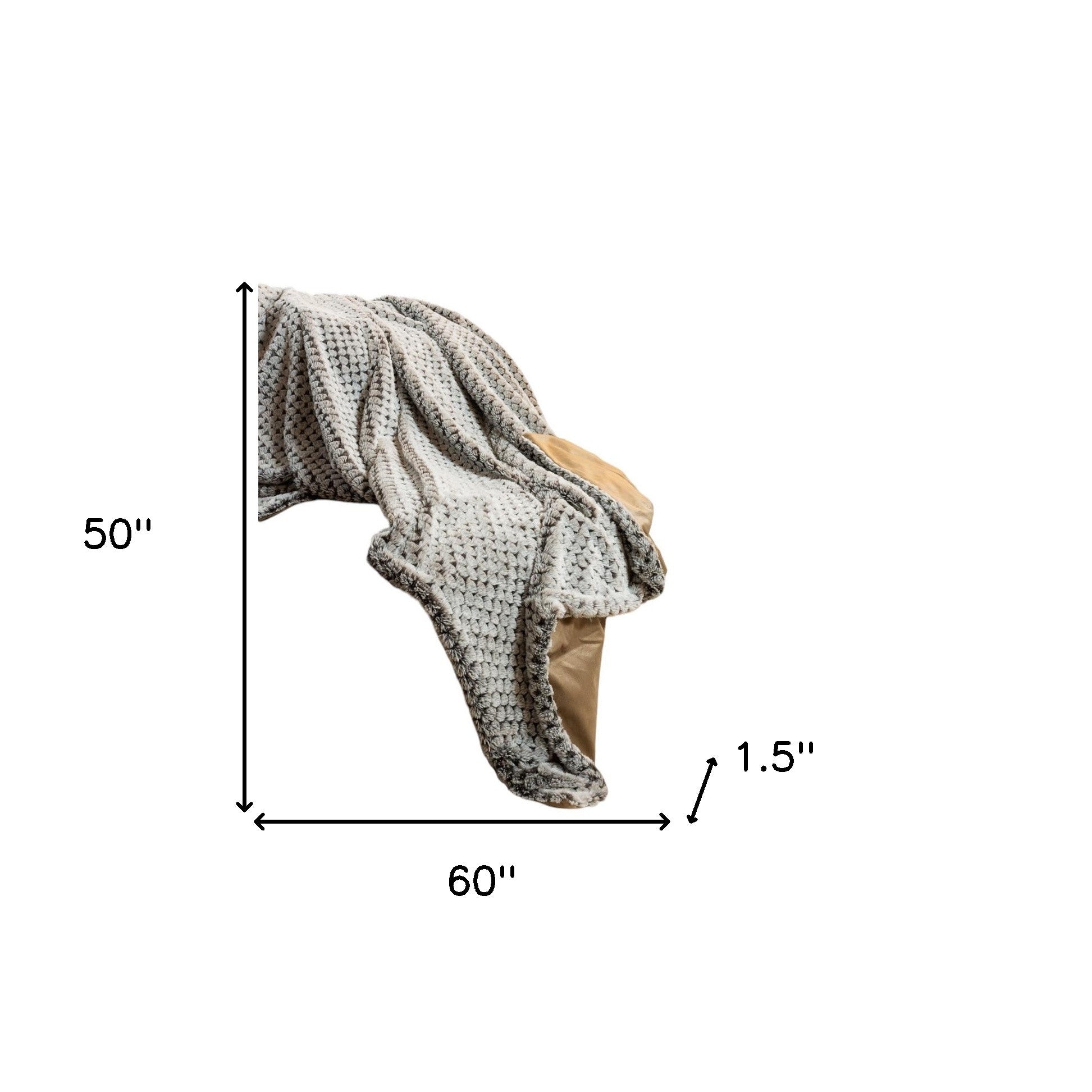 Brown Faux Fur Ombre Plush Throw-Throws & Blankets-DECOROLALA