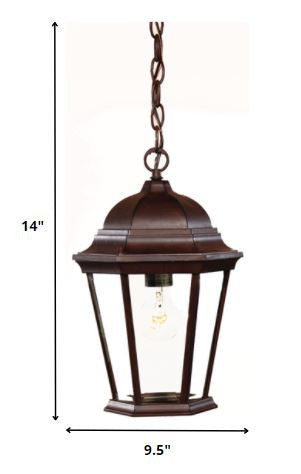 Brown Lantern Beveled Metal Dimmable Chandelier With Clear Shades-Chandeliers-DECOROLALA