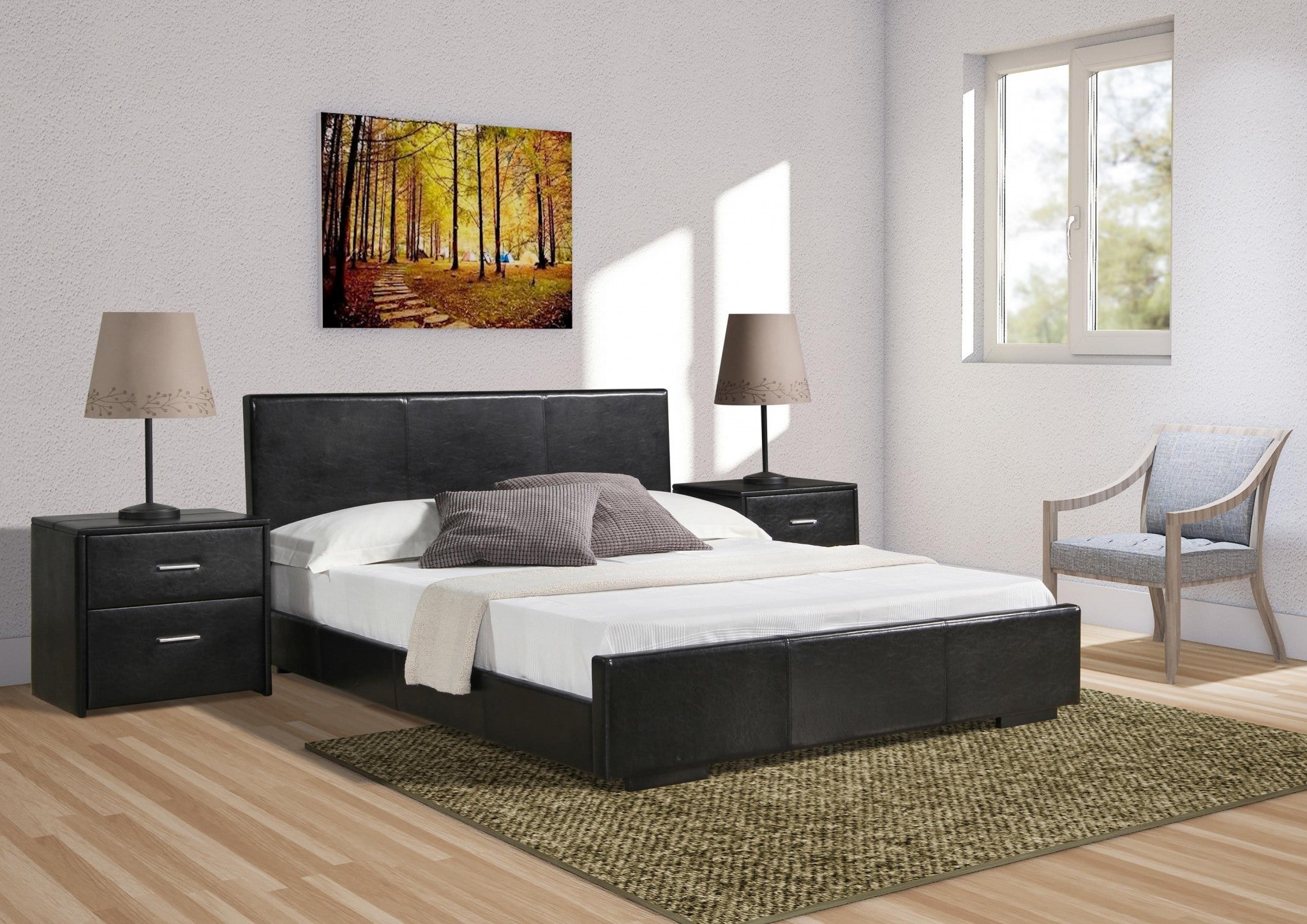 Brown Platform Twin Bed-Standard Beds-DECOROLALA