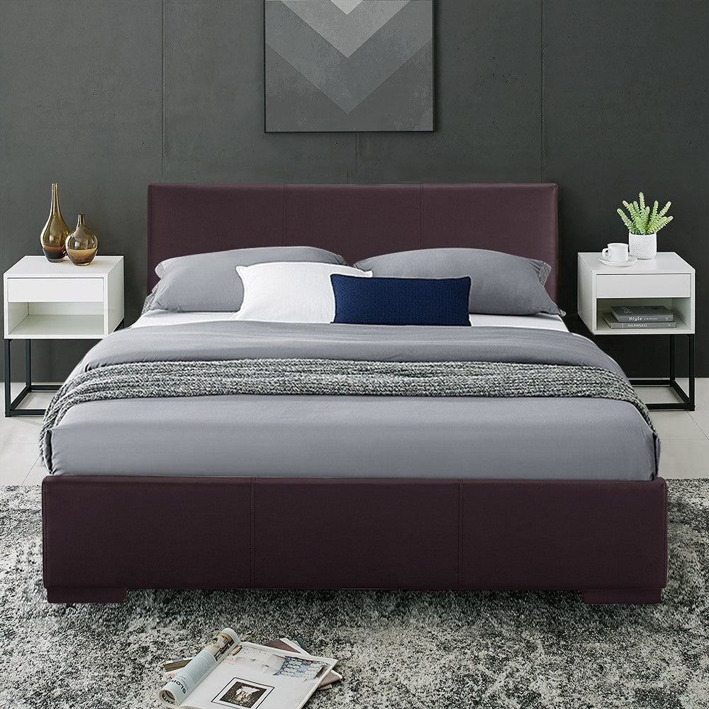Brown Platform Twin Bed-Standard Beds-DECOROLALA
