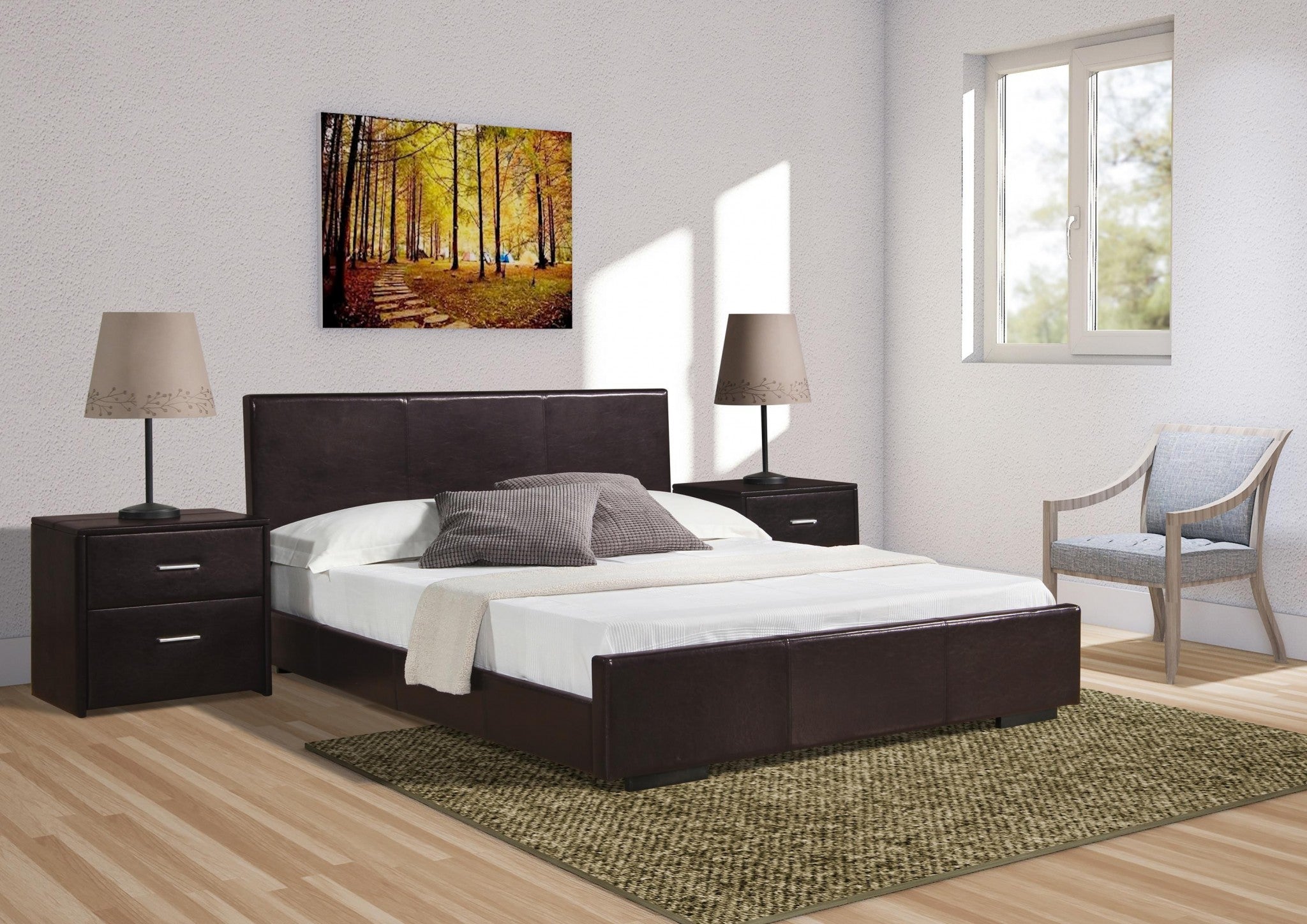 Brown Platform Twin Bed-Standard Beds-DECOROLALA
