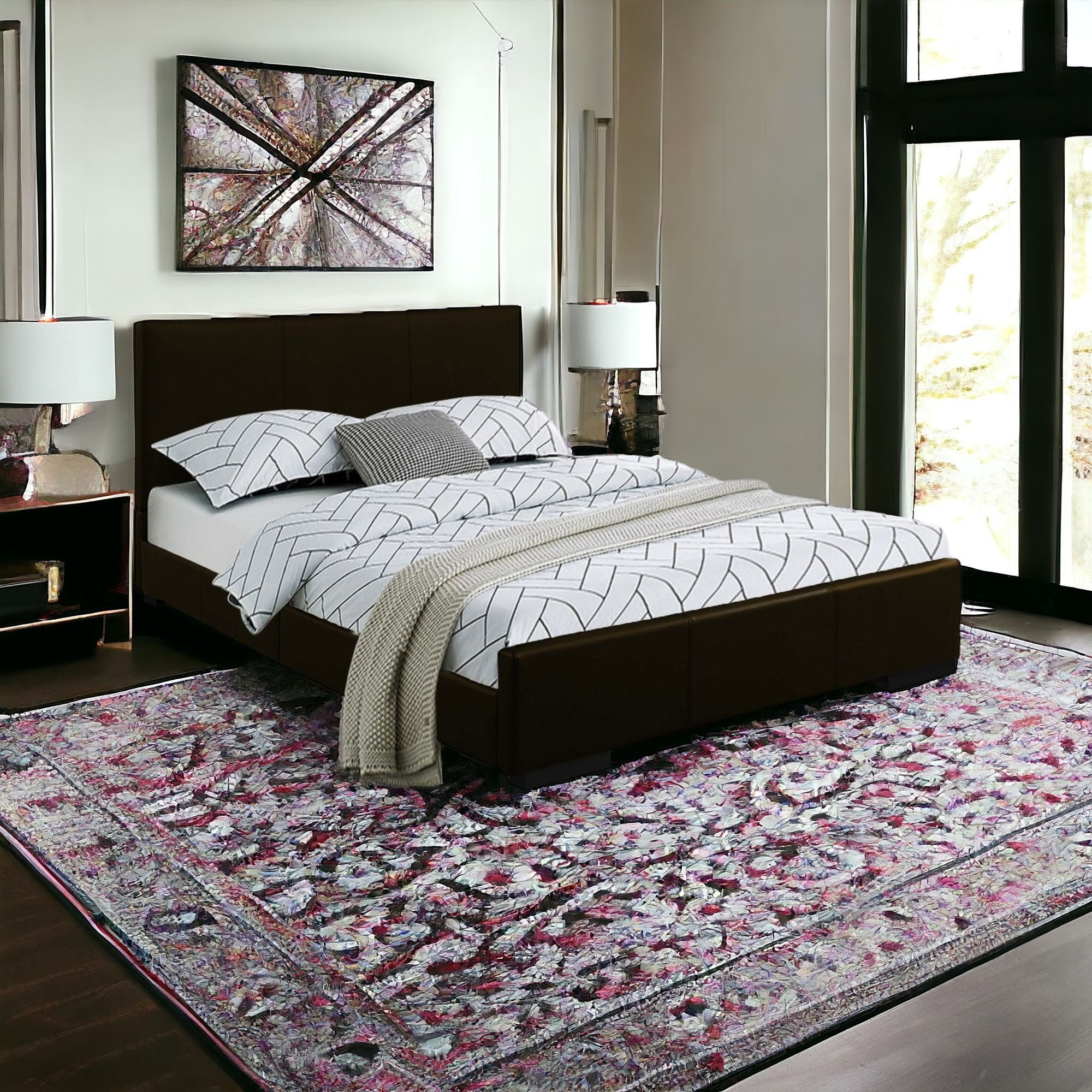 Brown Platform Twin Bed-Standard Beds-DECOROLALA