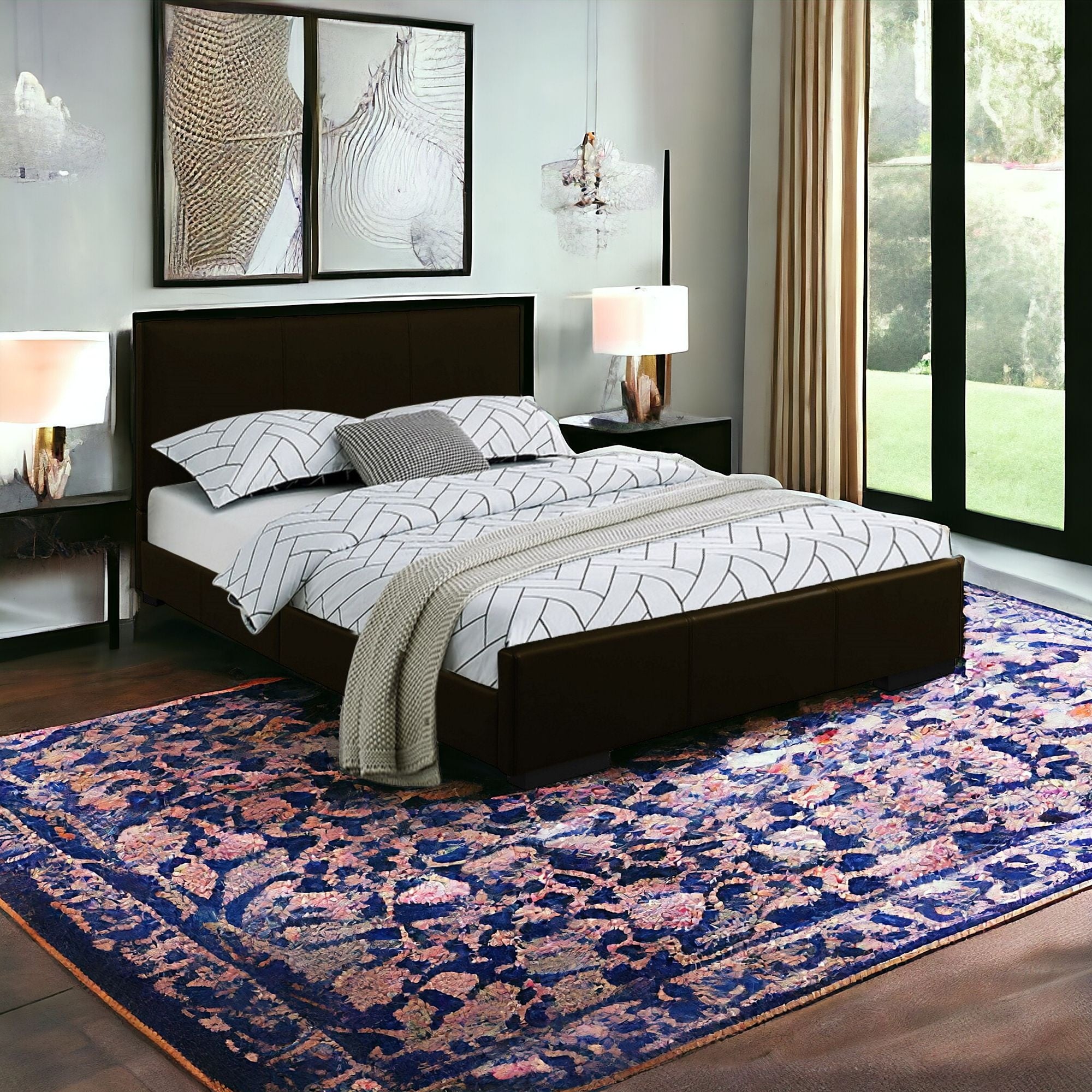 Brown Platform Twin Bed-Standard Beds-DECOROLALA