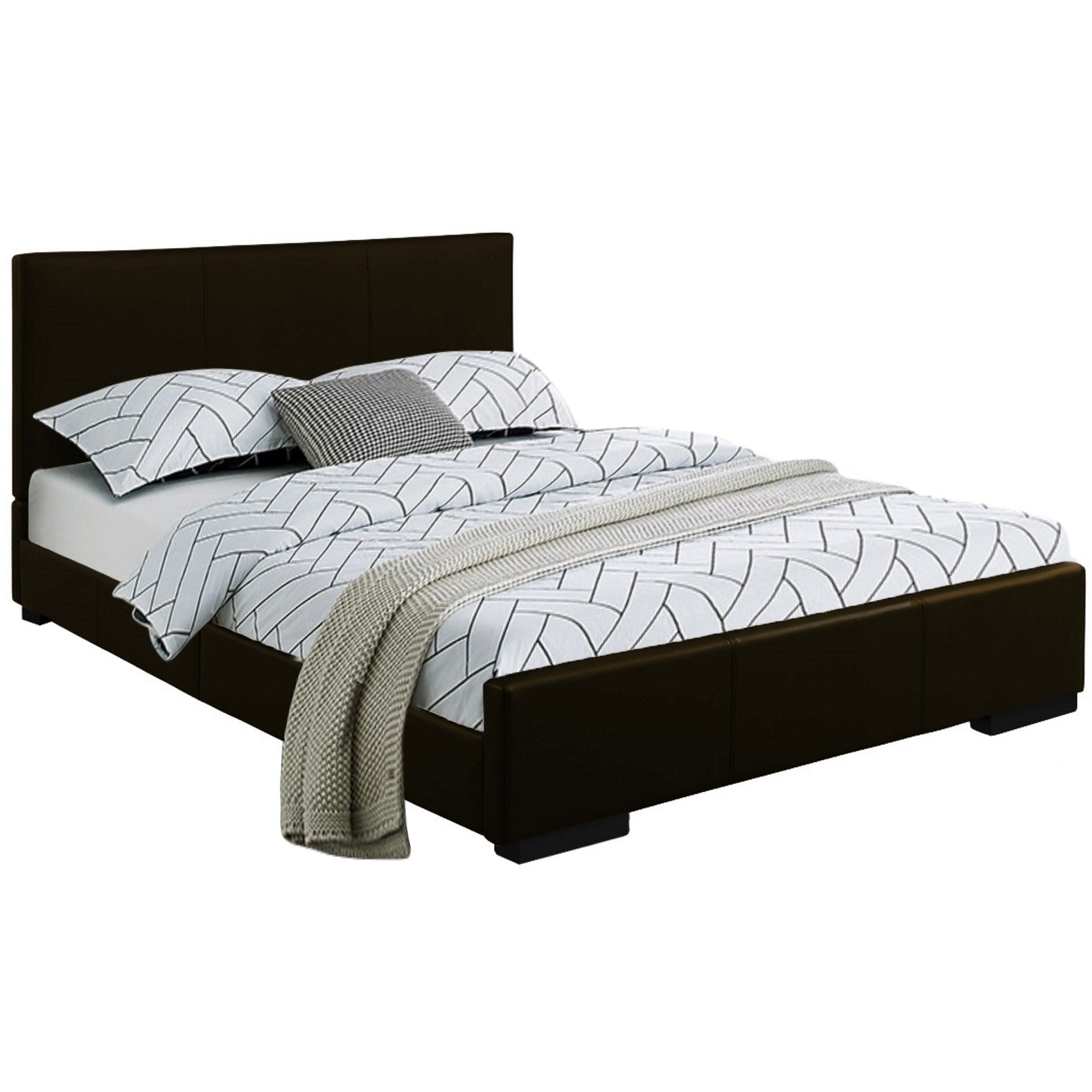 Brown Platform Twin Bed-Standard Beds-DECOROLALA