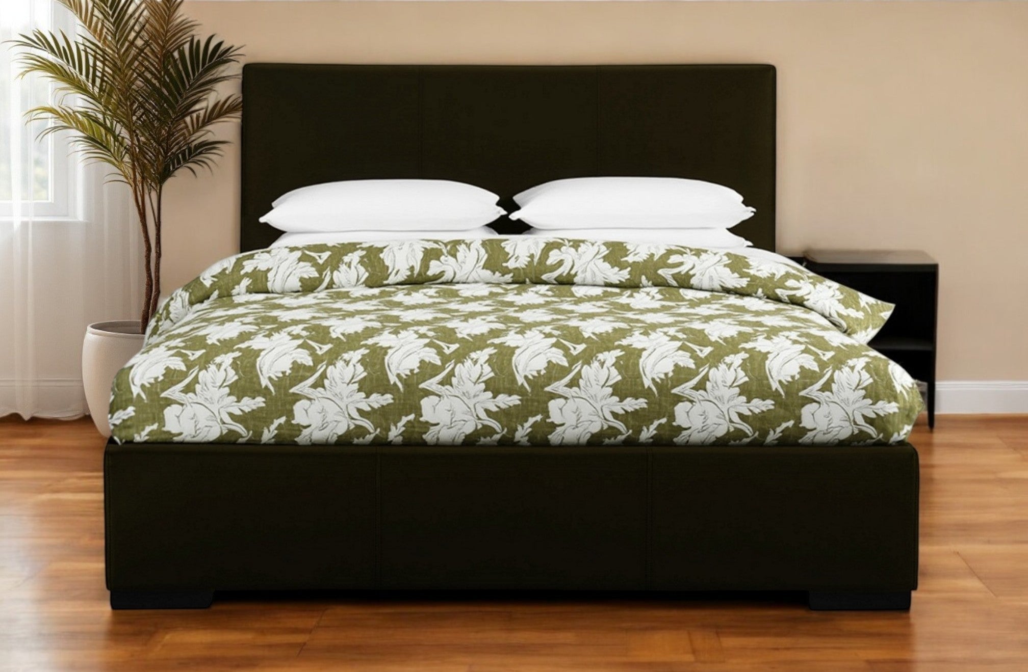 Brown Platform Twin Bed-Standard Beds-DECOROLALA