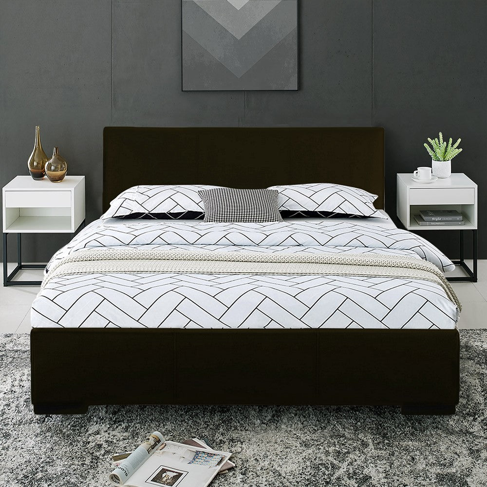 Brown Platform Twin Bed-Standard Beds-DECOROLALA